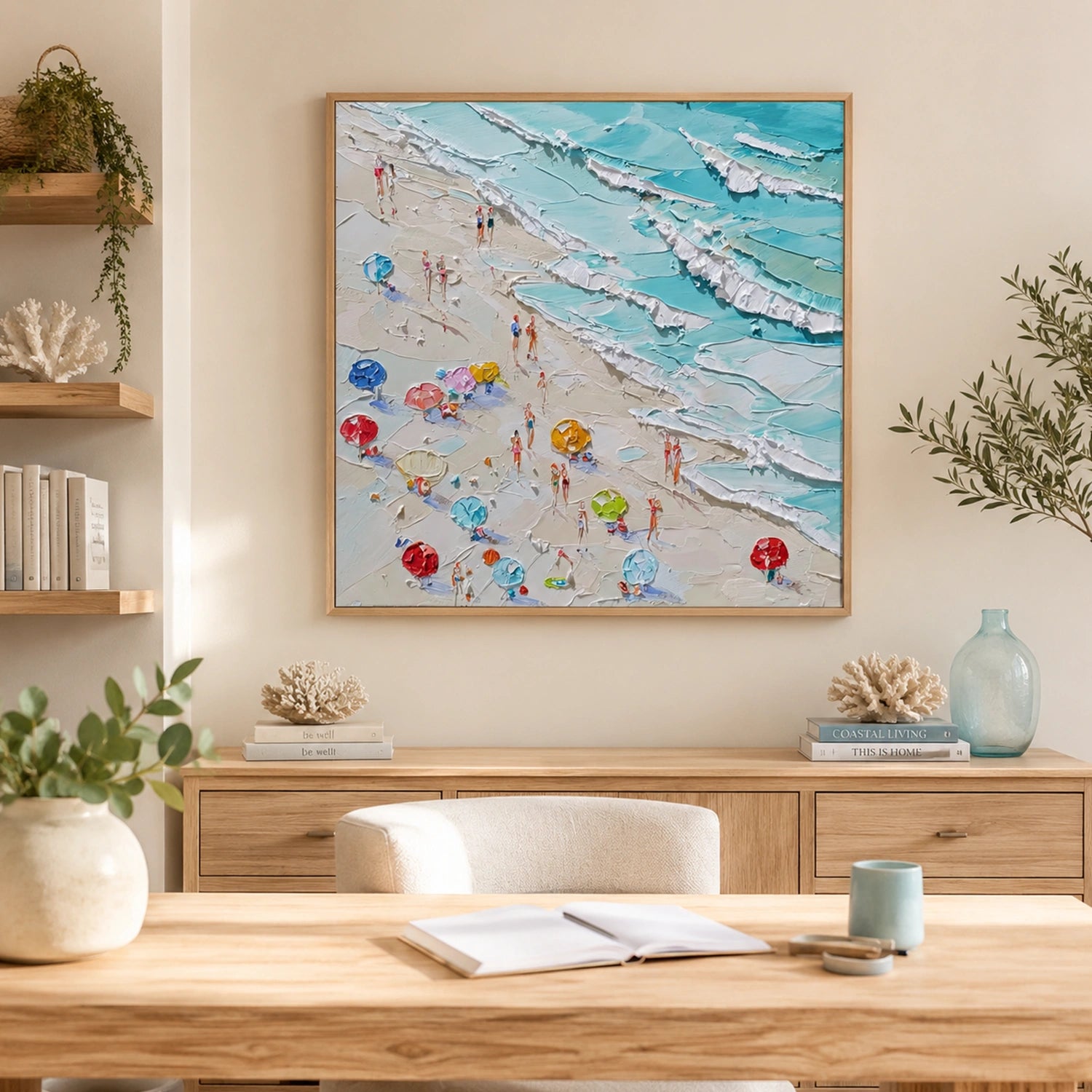 Ocean And Sky Abstract Texture Canvas Art #OS426