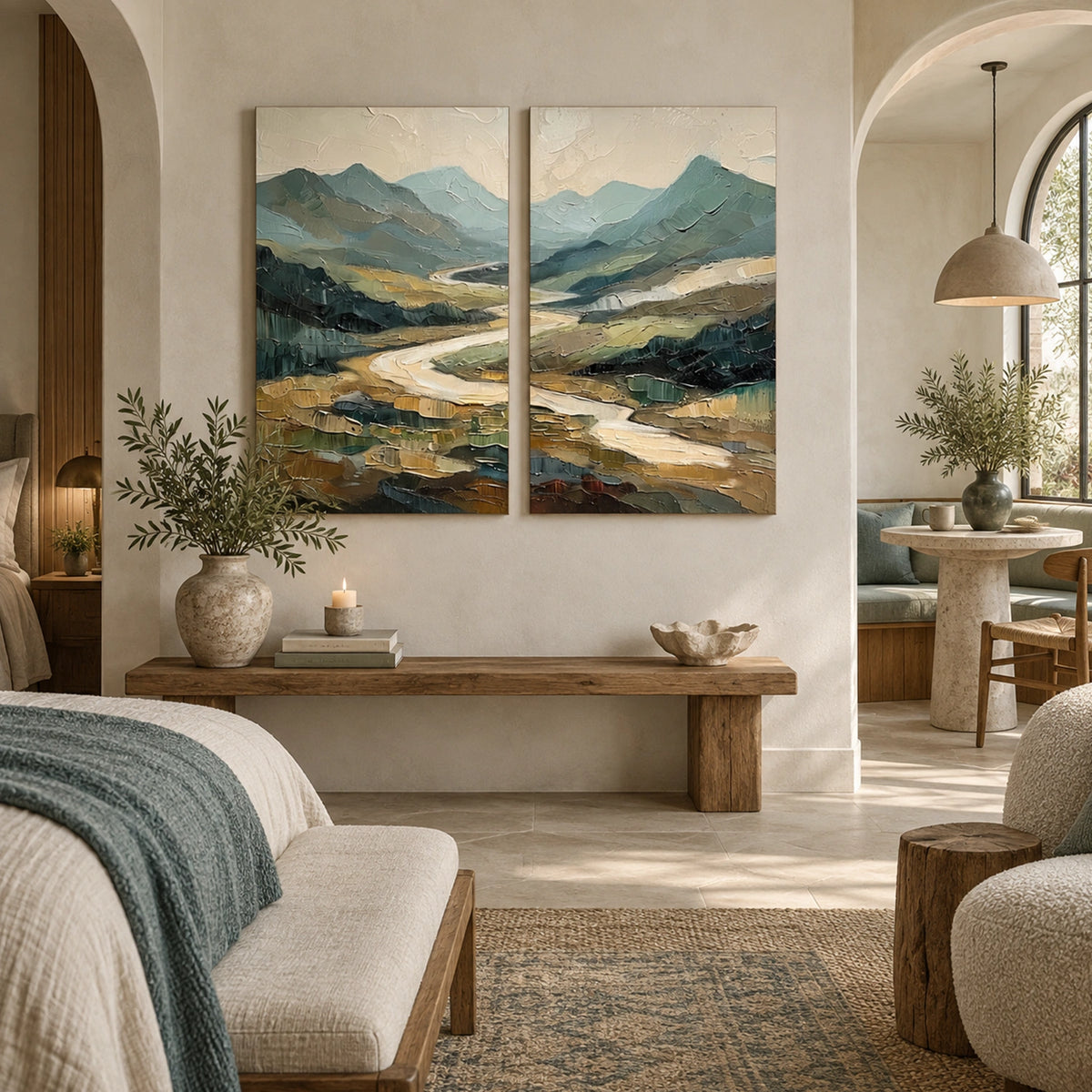 Minimalist Mountain Canvas Set of 2# MM480
