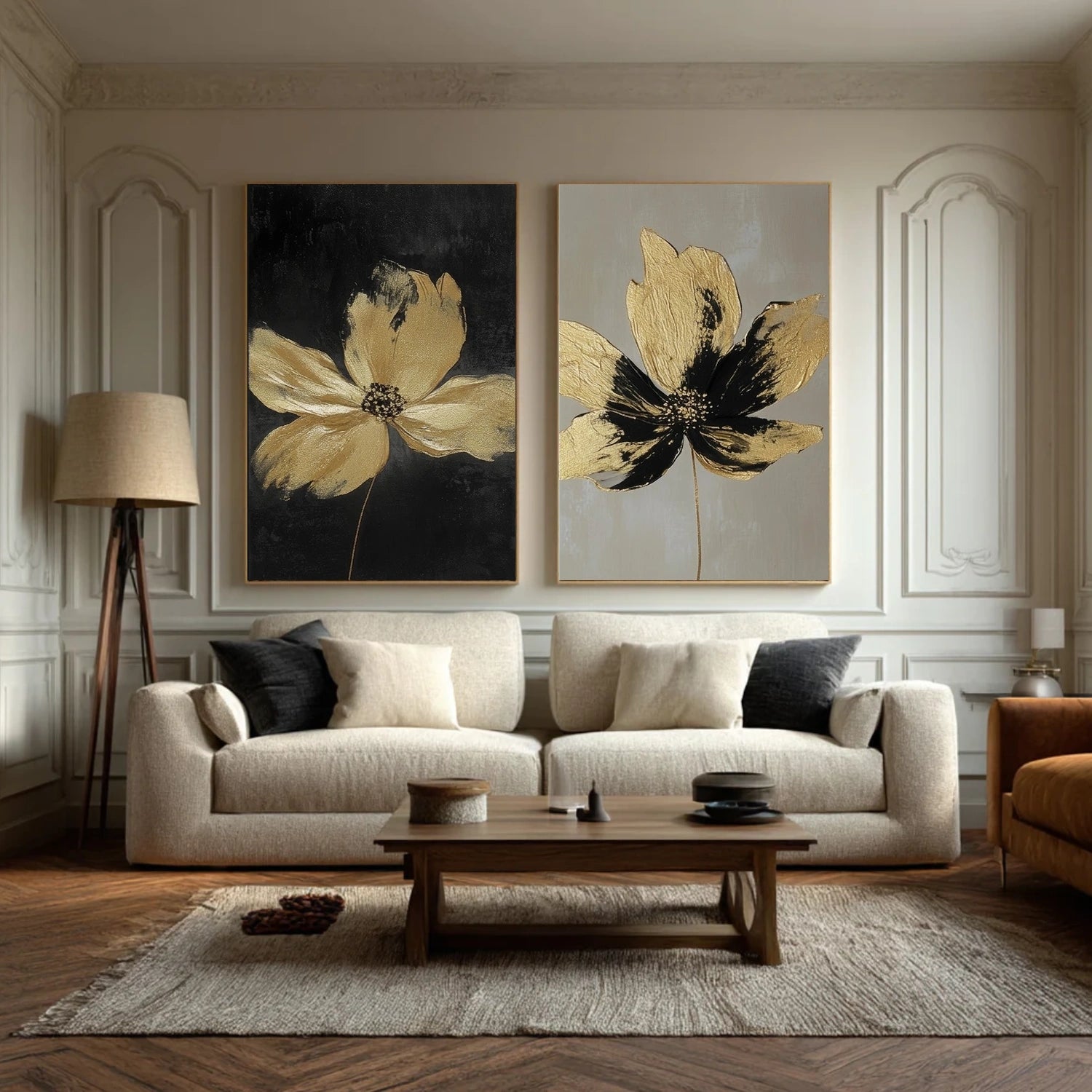 Flower & Tree Abstract Textured Canvas Set of 2 # FT 371
