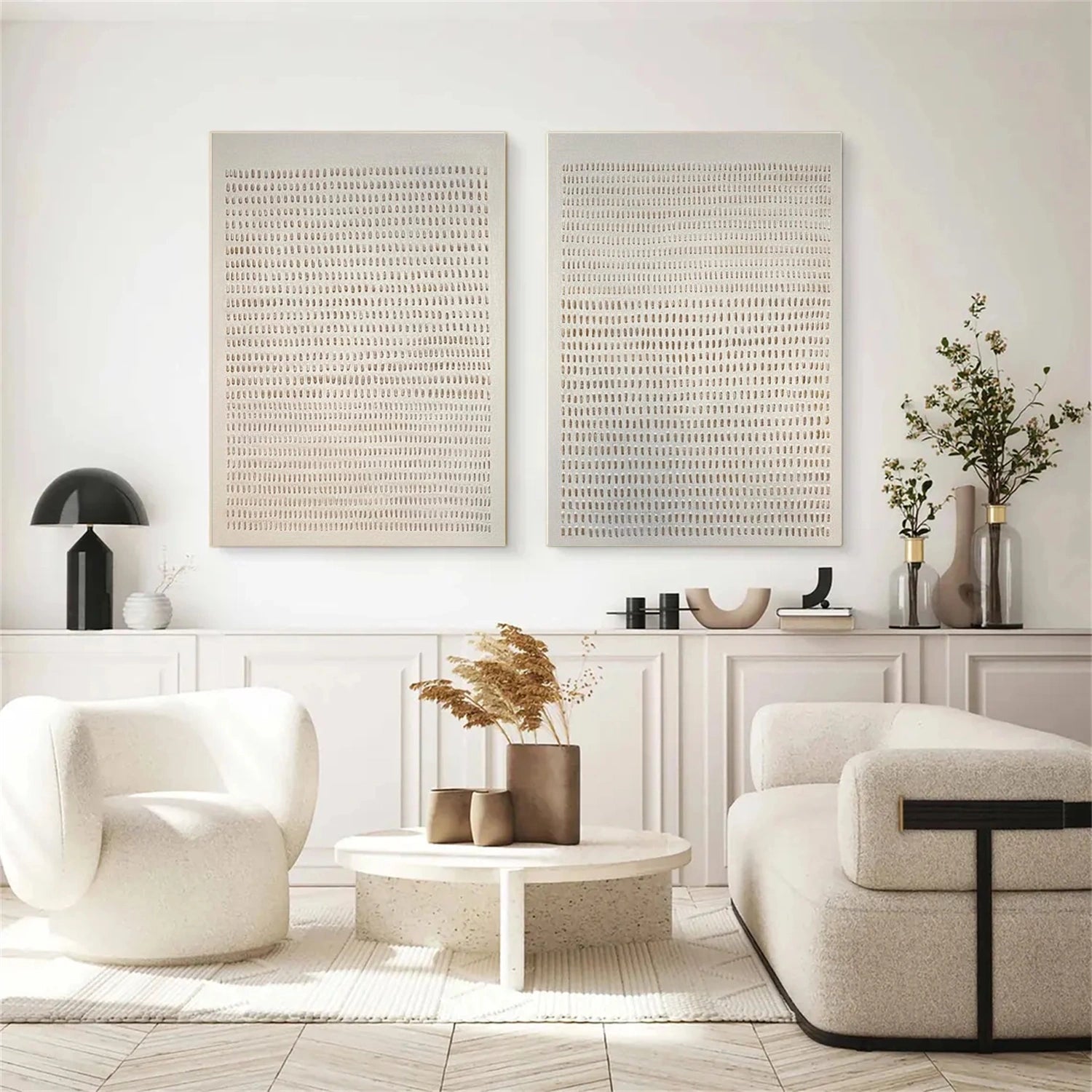 Beige & Brown Abstract Texture Set of 2 #BB195