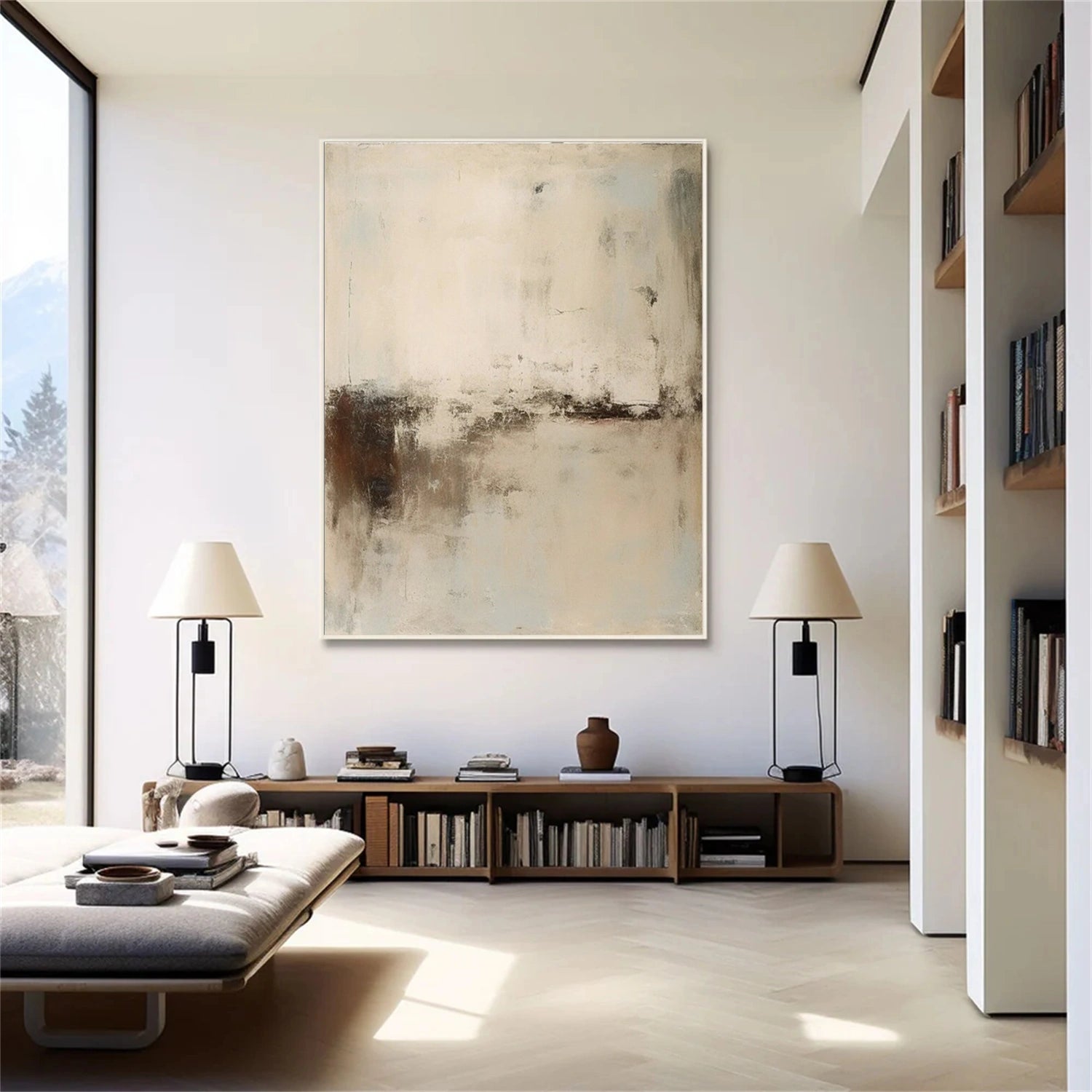 Beige & Brown Abstract Wall Art #BB174