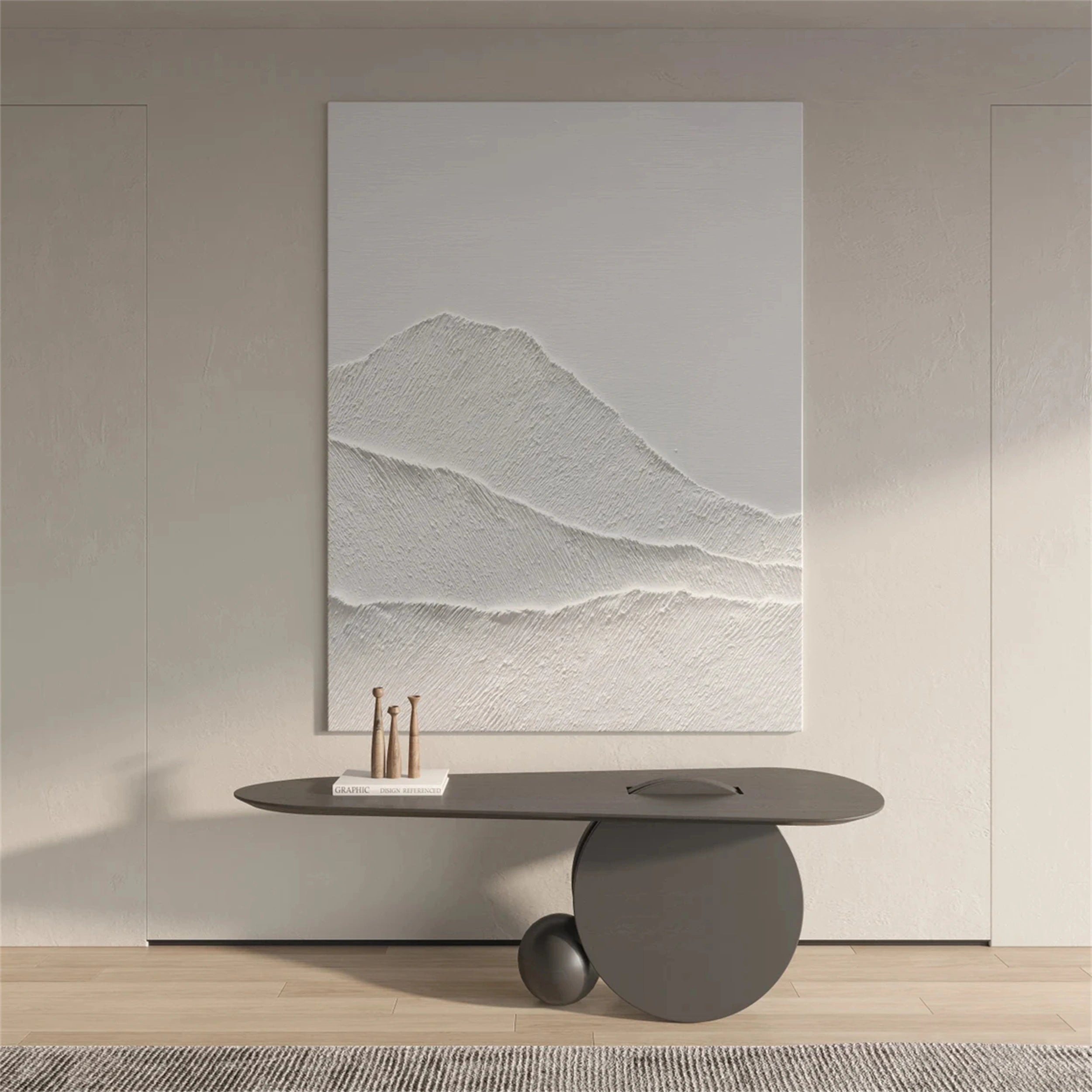 White Minimalist Textured Painting Canvas #MM160