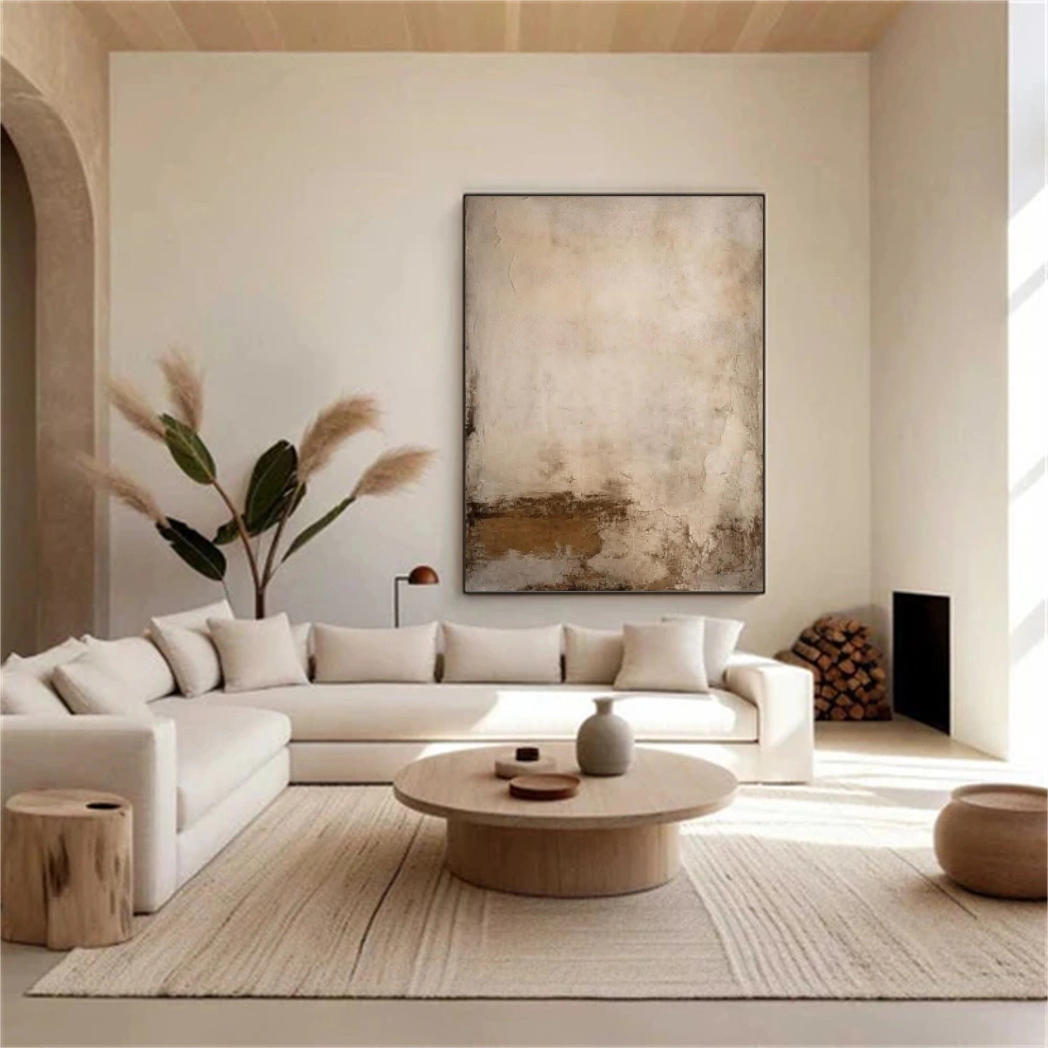 Beige & Brown Abstract Wall Art #BB173