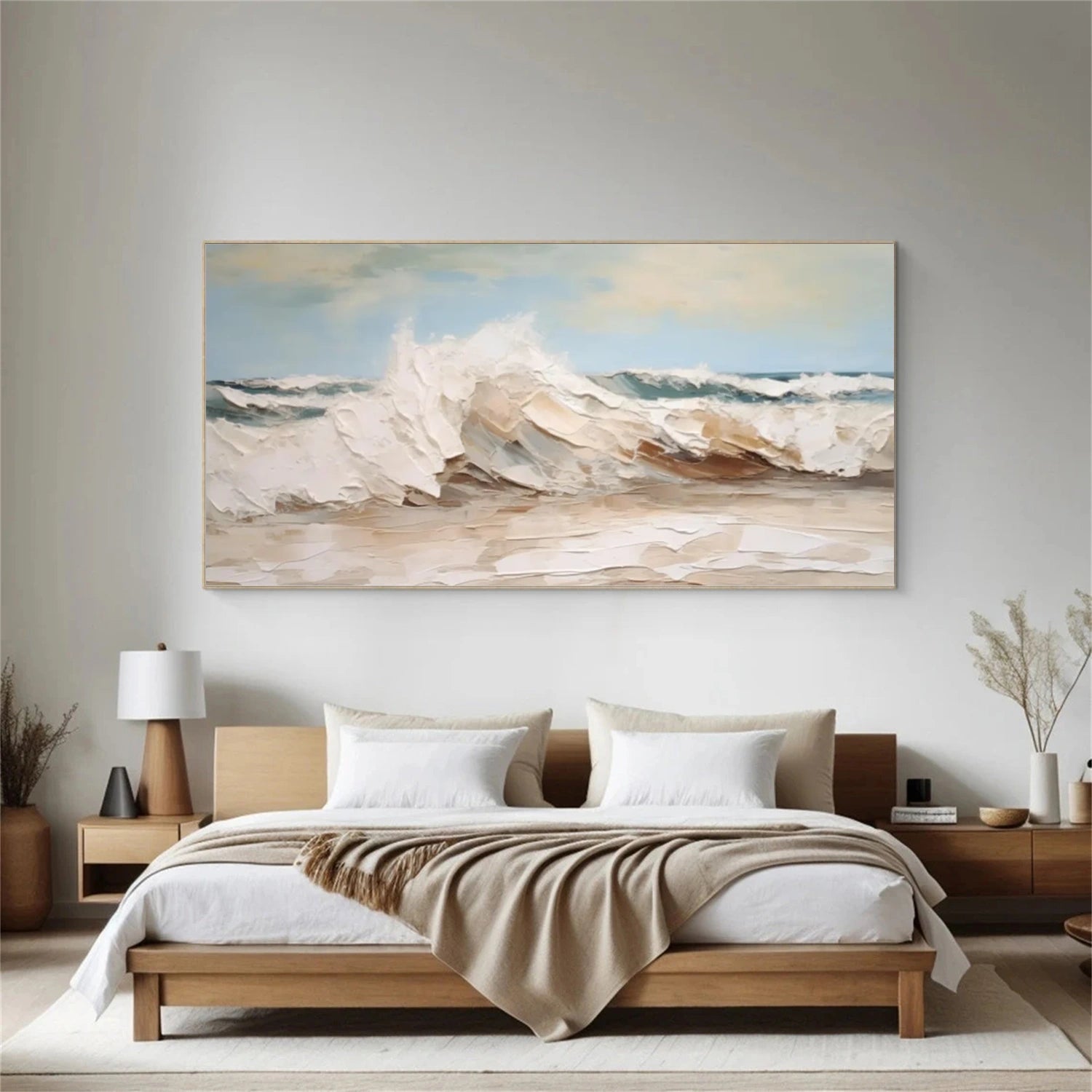 Ocean And Sky Abstract Textured Canvas Art #OS 290