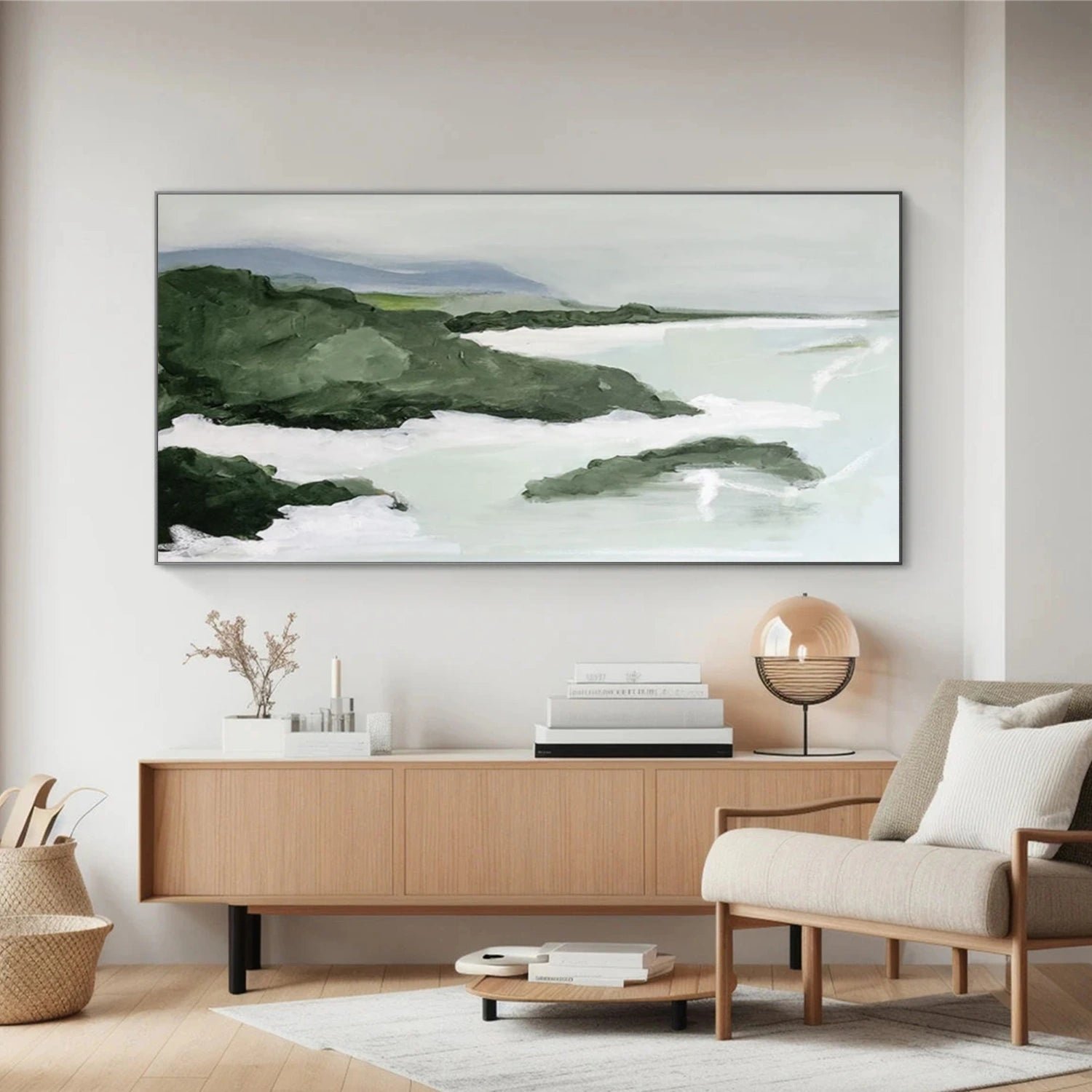 Ocean And Sky Abstract Textured Canvas Art #OS 325