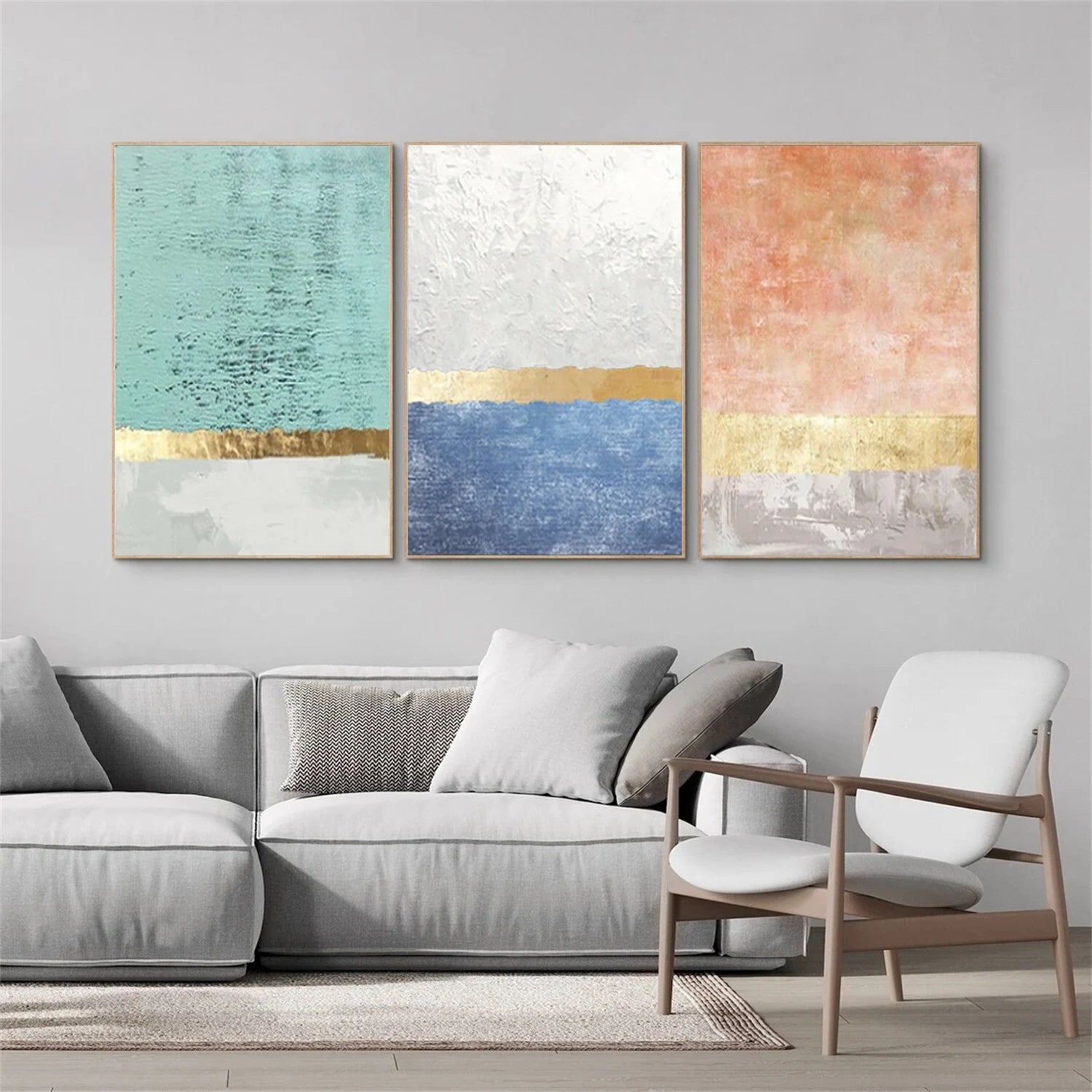 Colorful Abstract Texture Set of 3 Wall Art #AB545