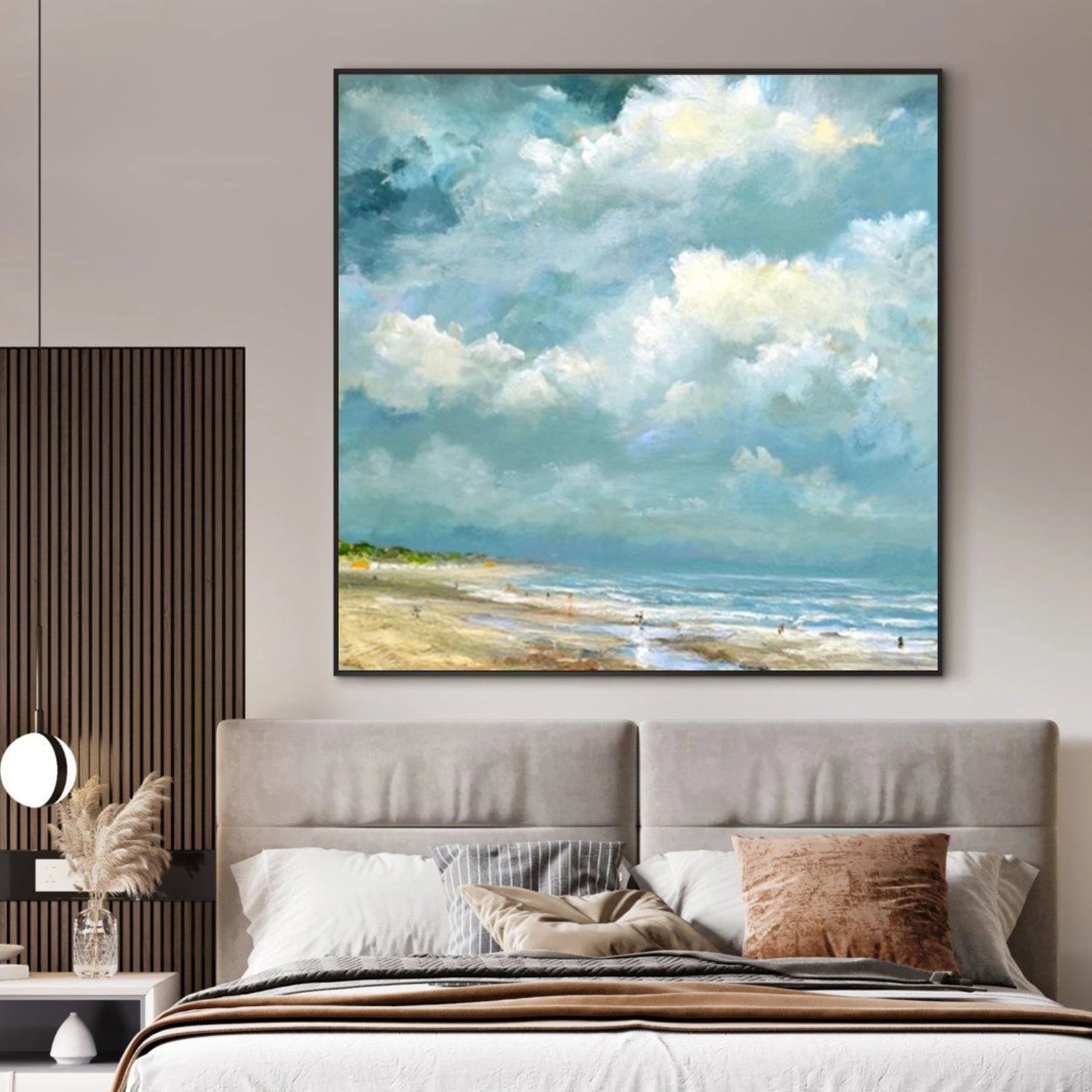 Ocean And Sky Abstract Canvas Art #OS358