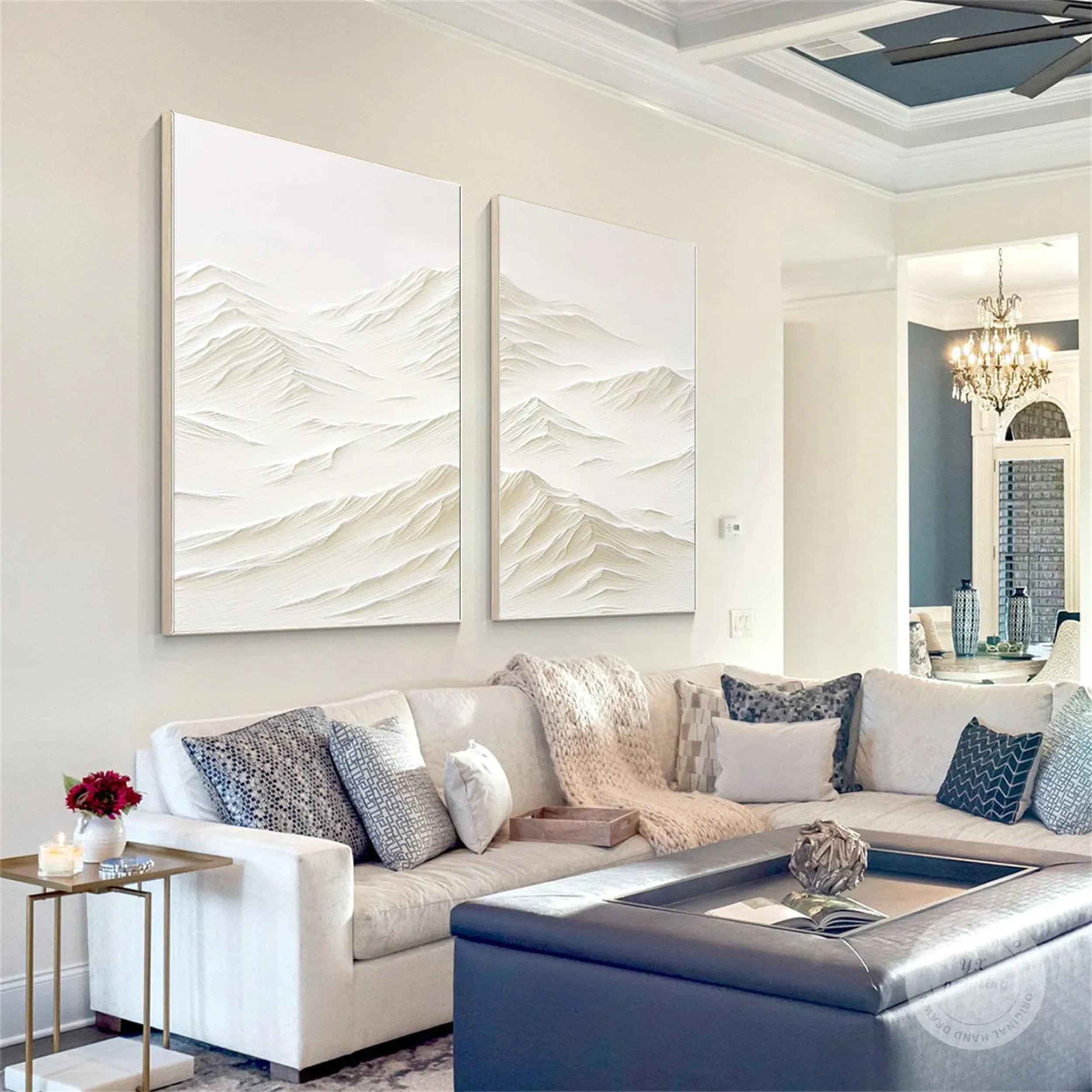 Plaster Art Minimalist Textured Paintings Set of 2 #MM187