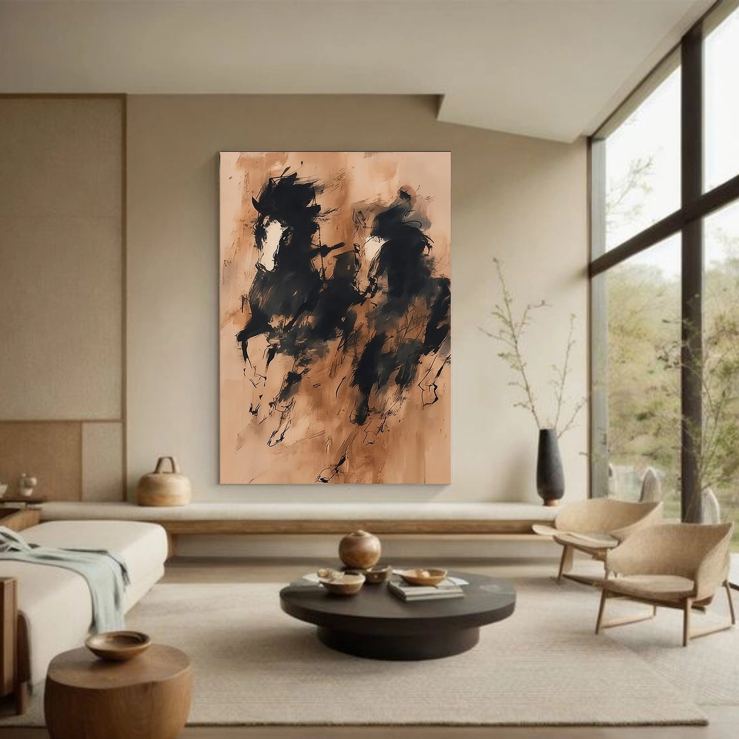 Abstract Animal Horse Canvas Art #AP205