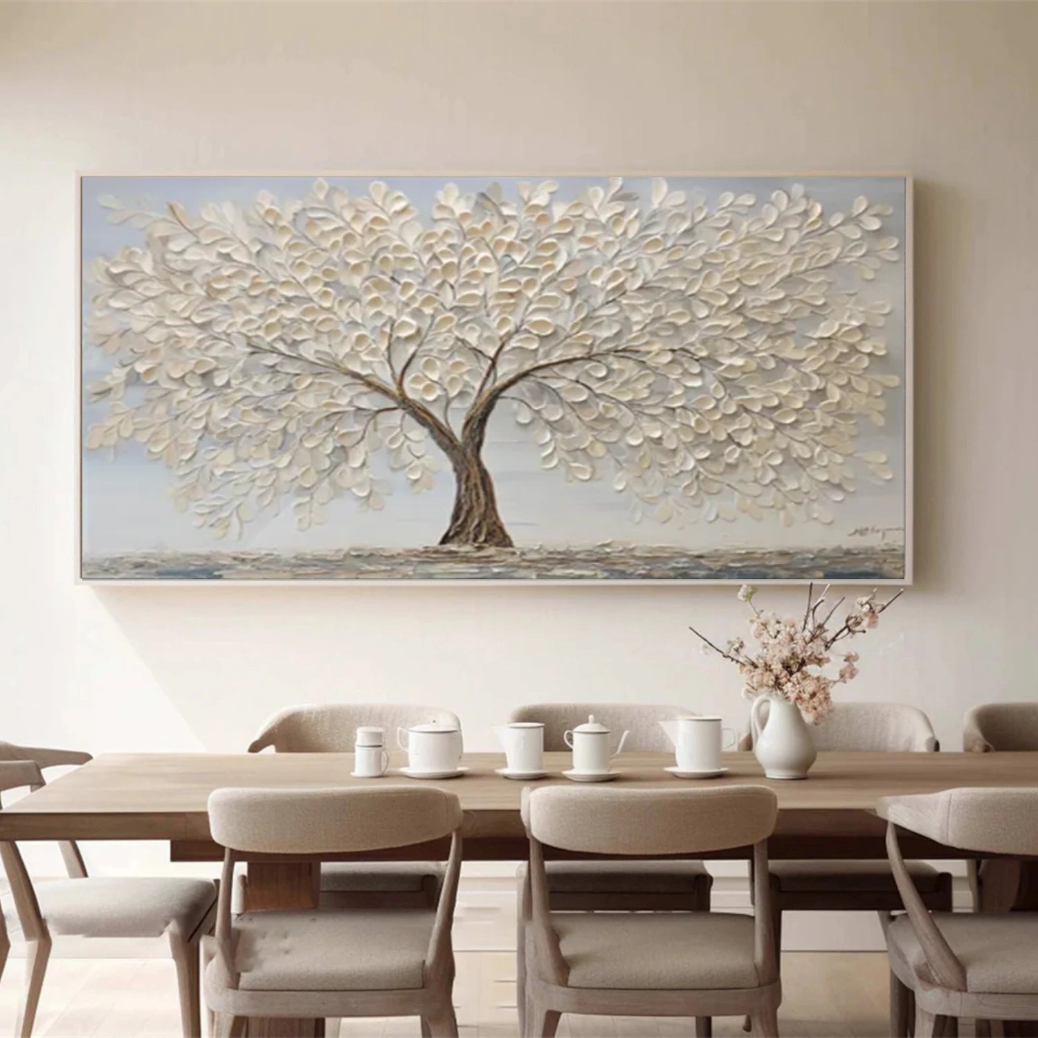 Flower & Tree Abstract Texture Canvas Art #FT 258