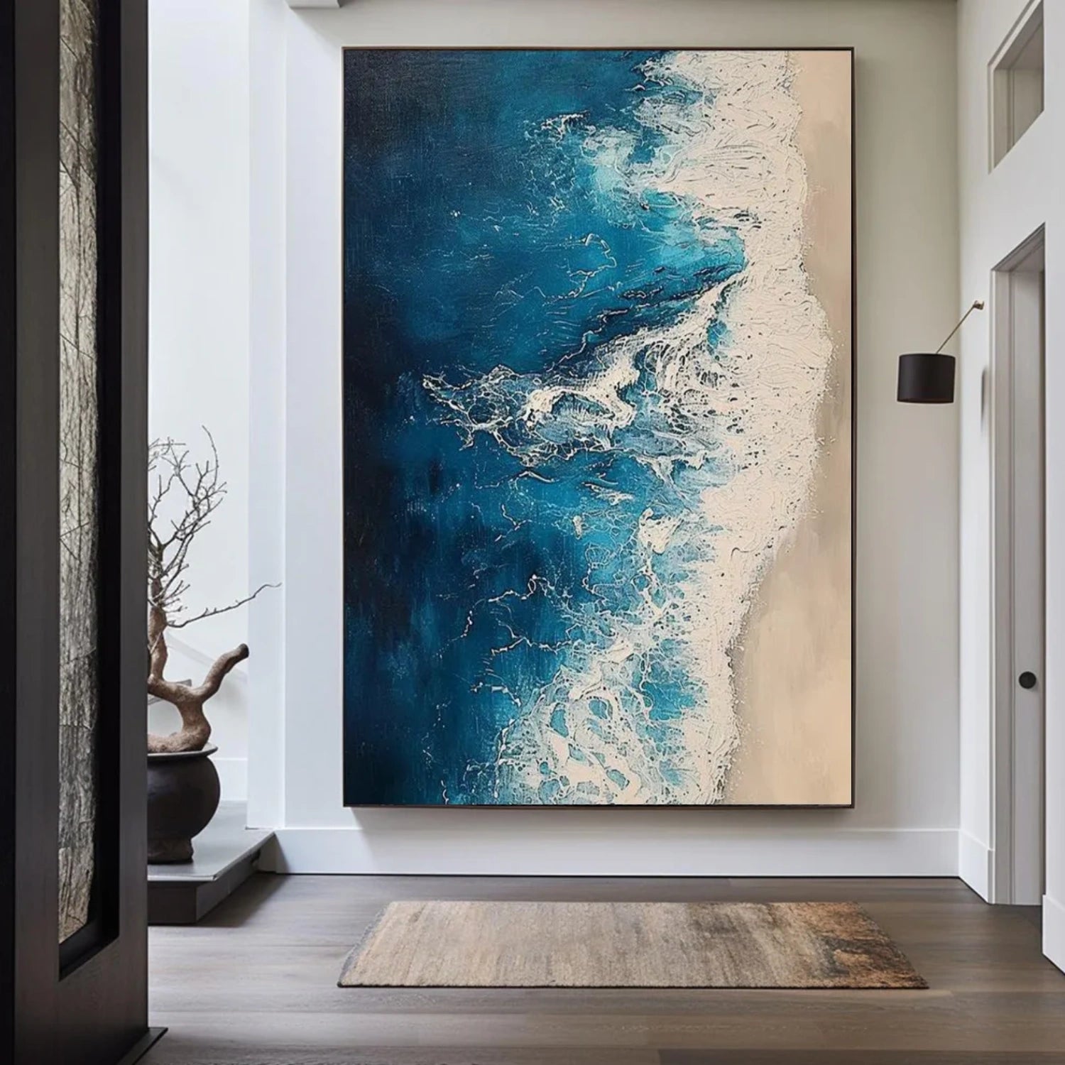 Ocean And Sky Abstract Textured Canvas Art #OS 310