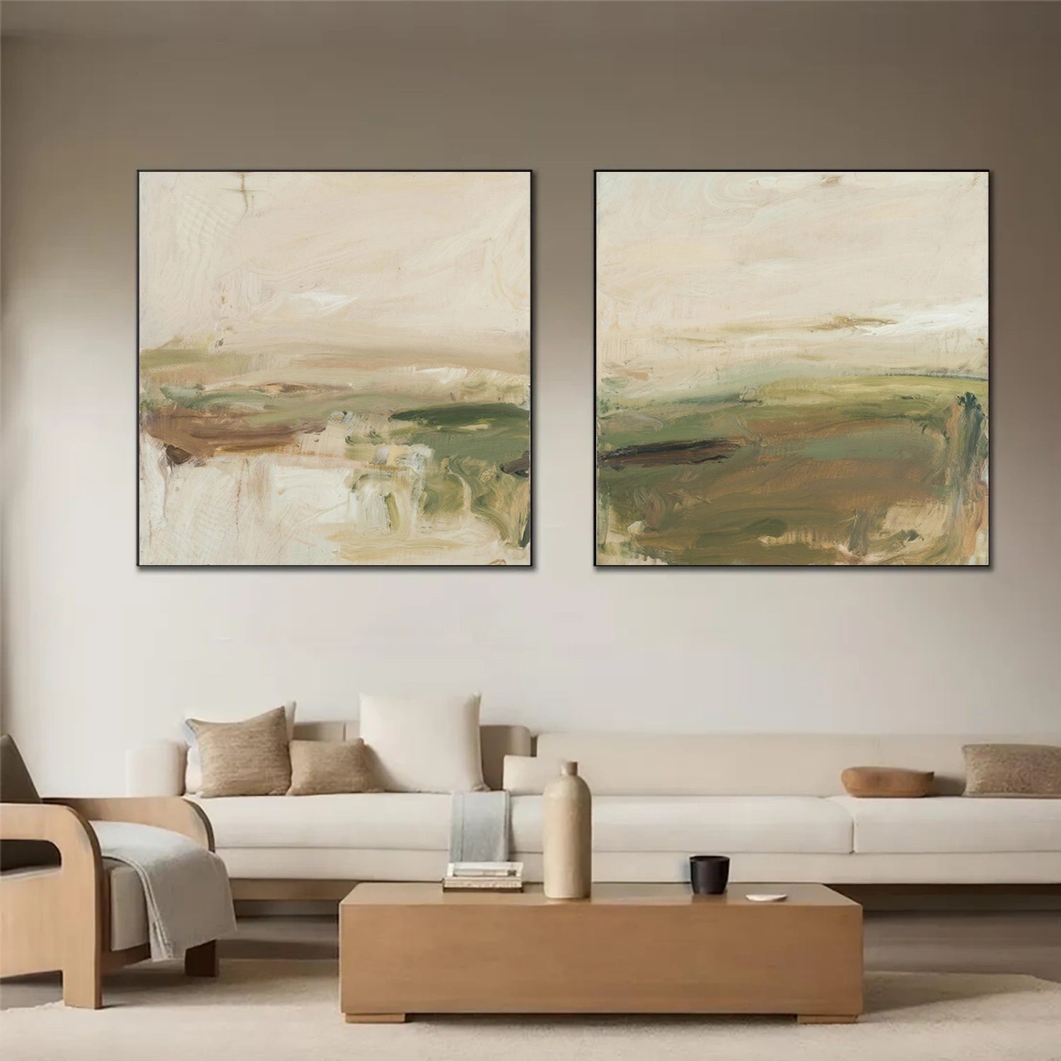 Abstract Textured Square Set of 2 Wall Art #AB 536