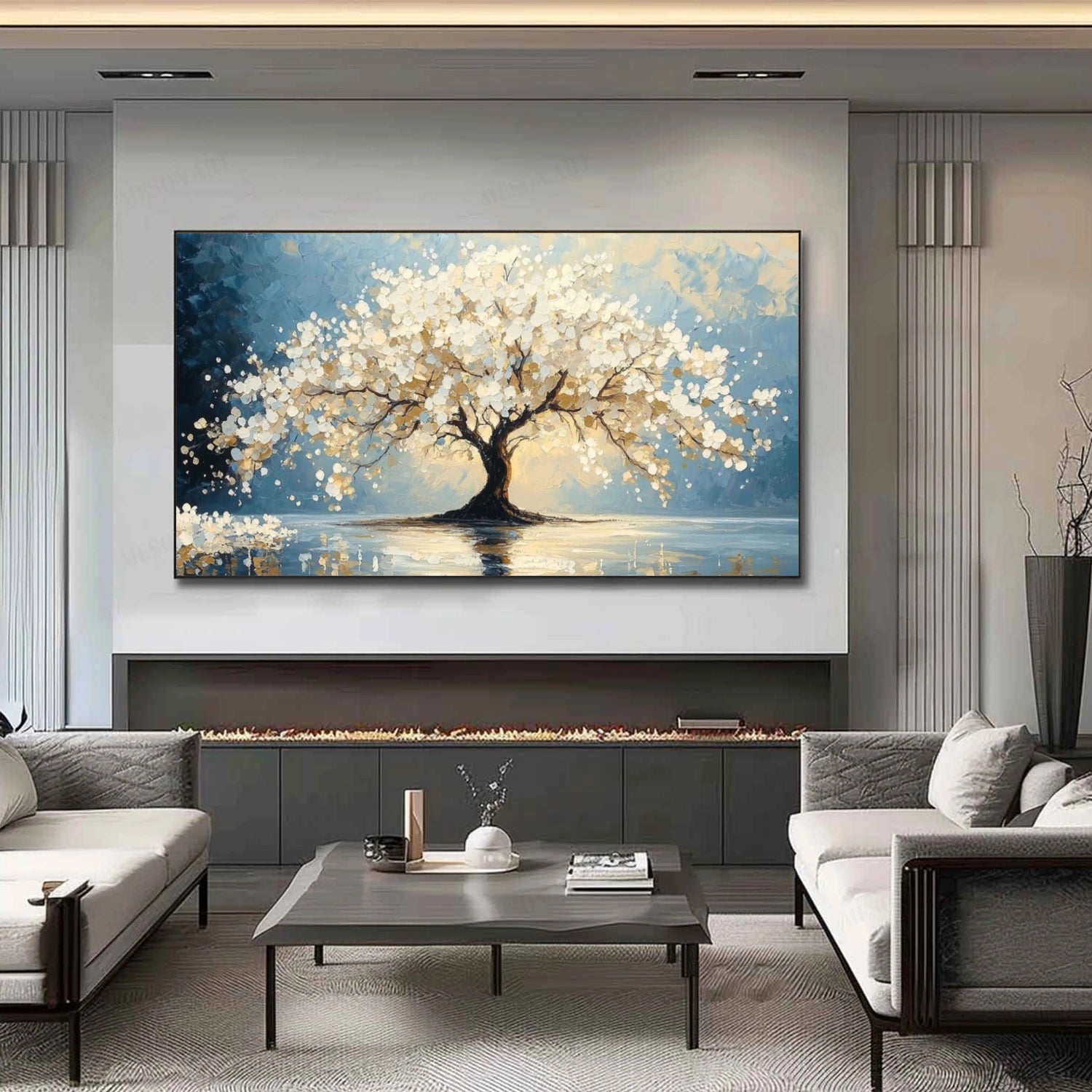 Flower & Tree Abstract Textured Canvas # FT 356