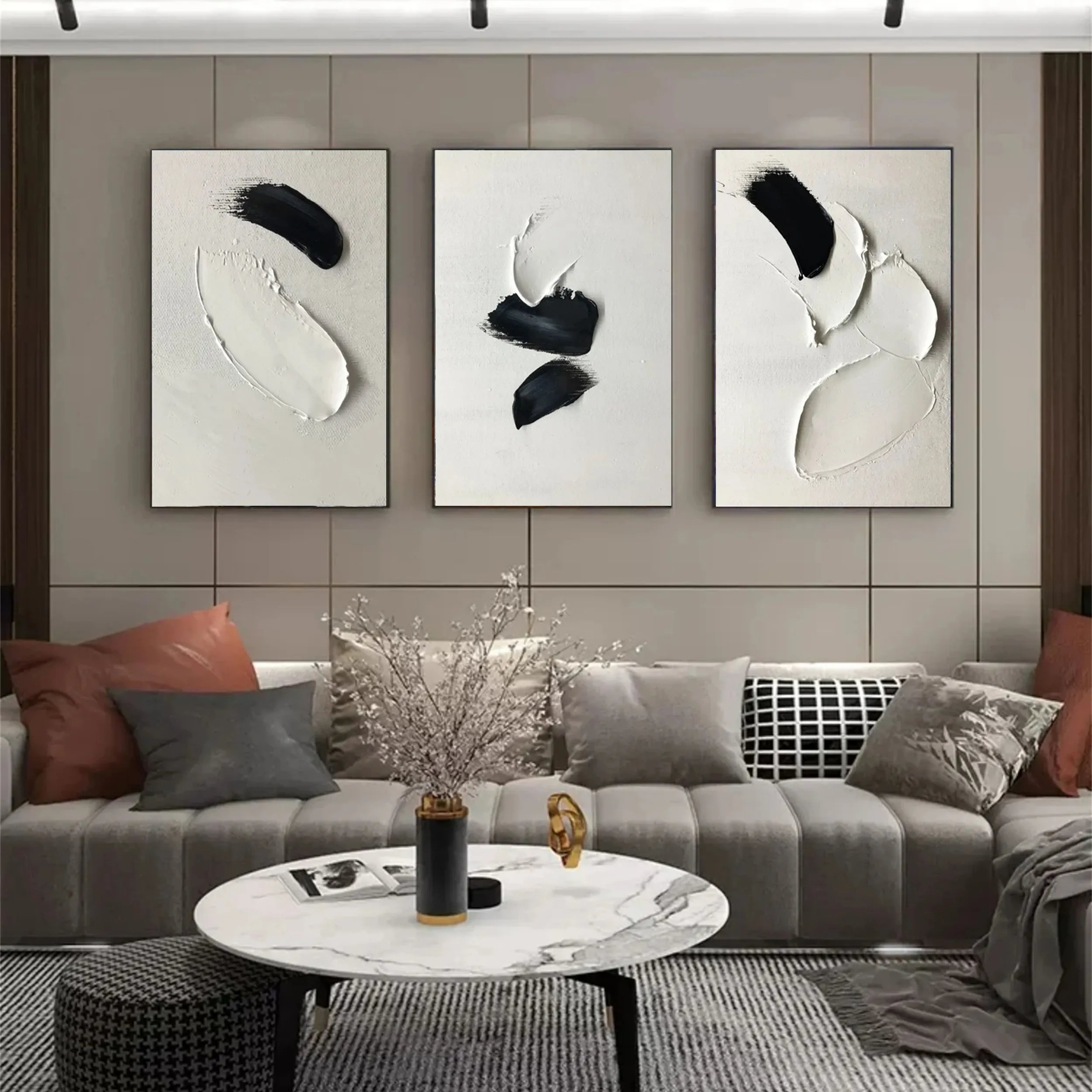 Minimalistic Balance Canvas Painting Set of 3 #MM286
