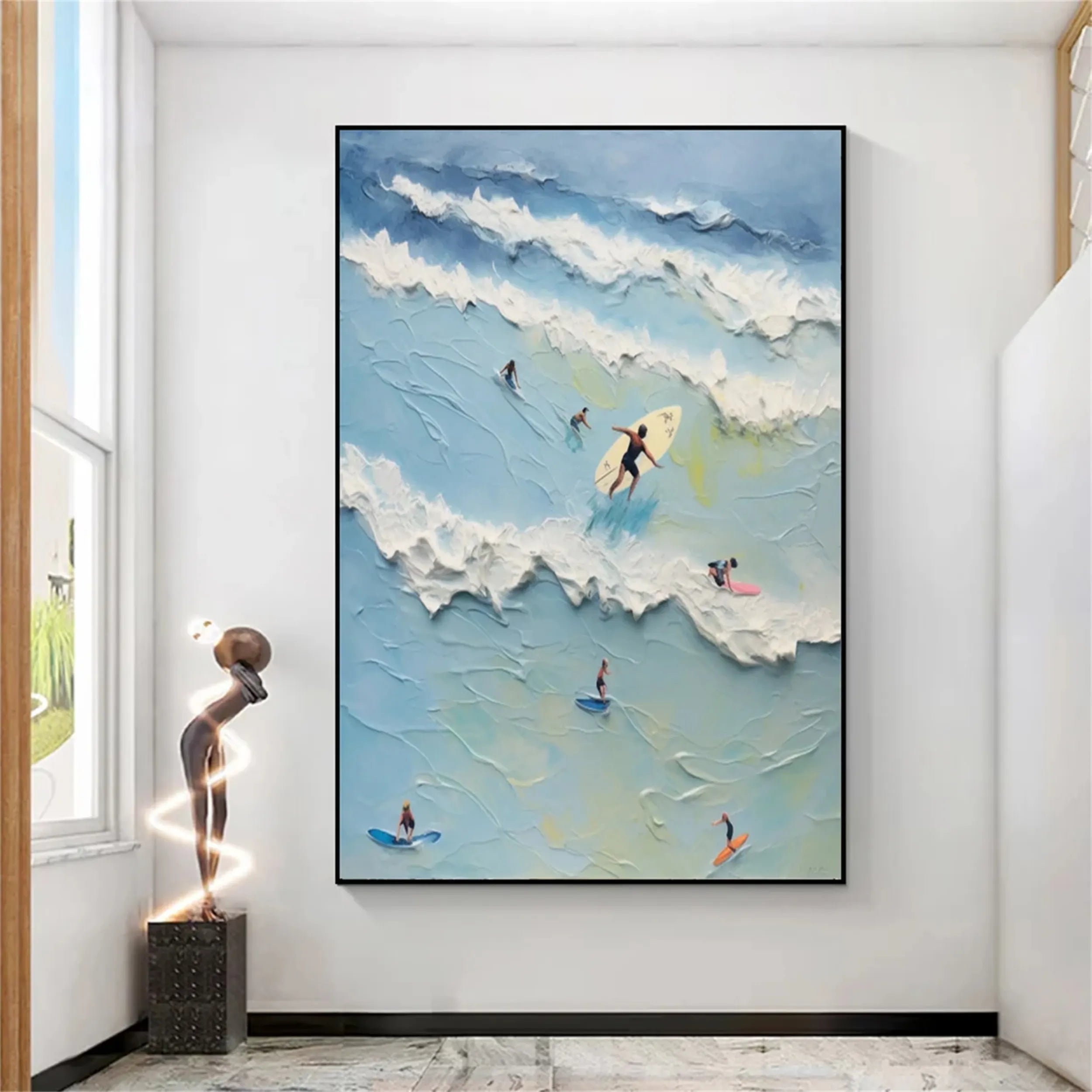 Seascape and Snowy Peak Painting #SP020