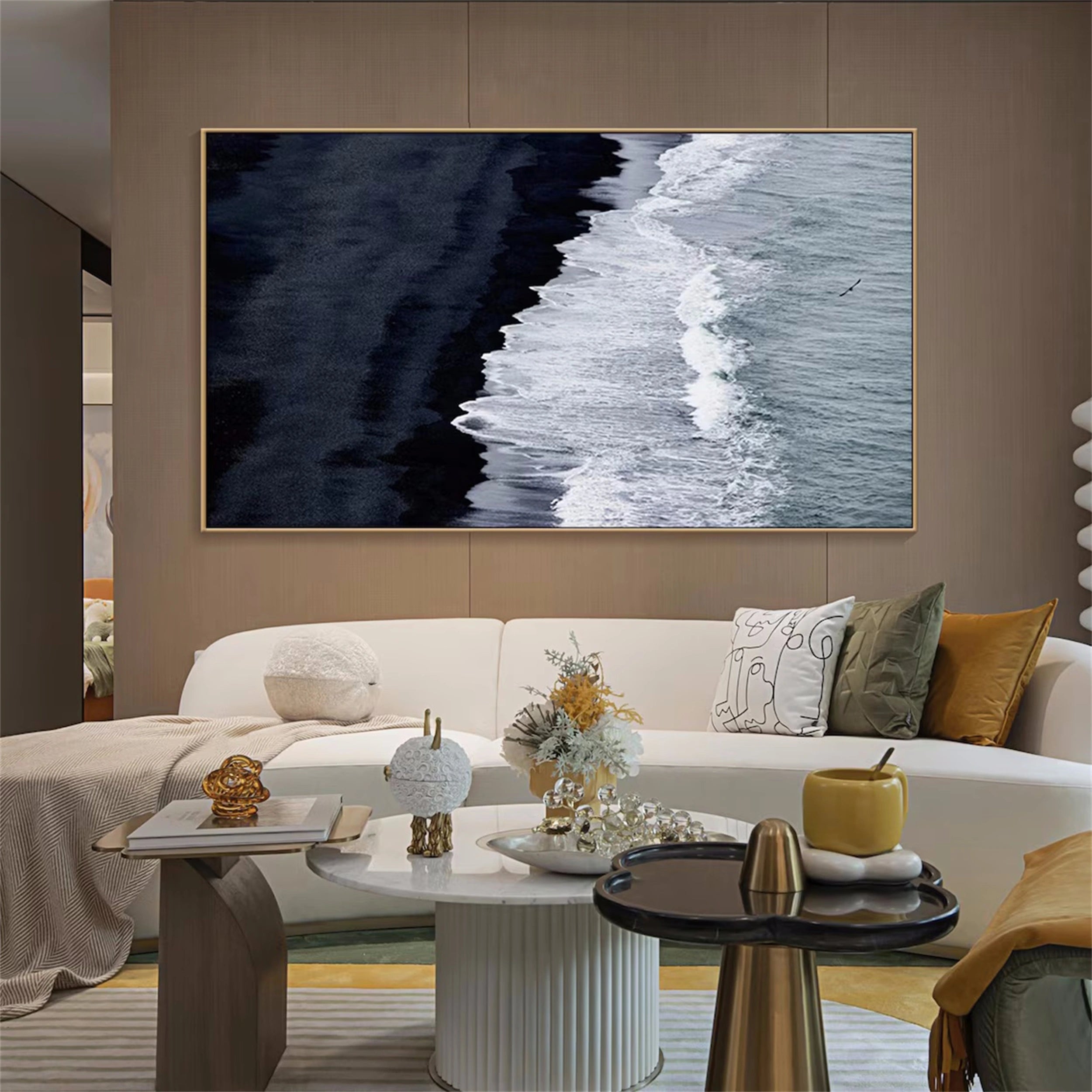 Black White Textured Minimalist Wall Art #MZ056