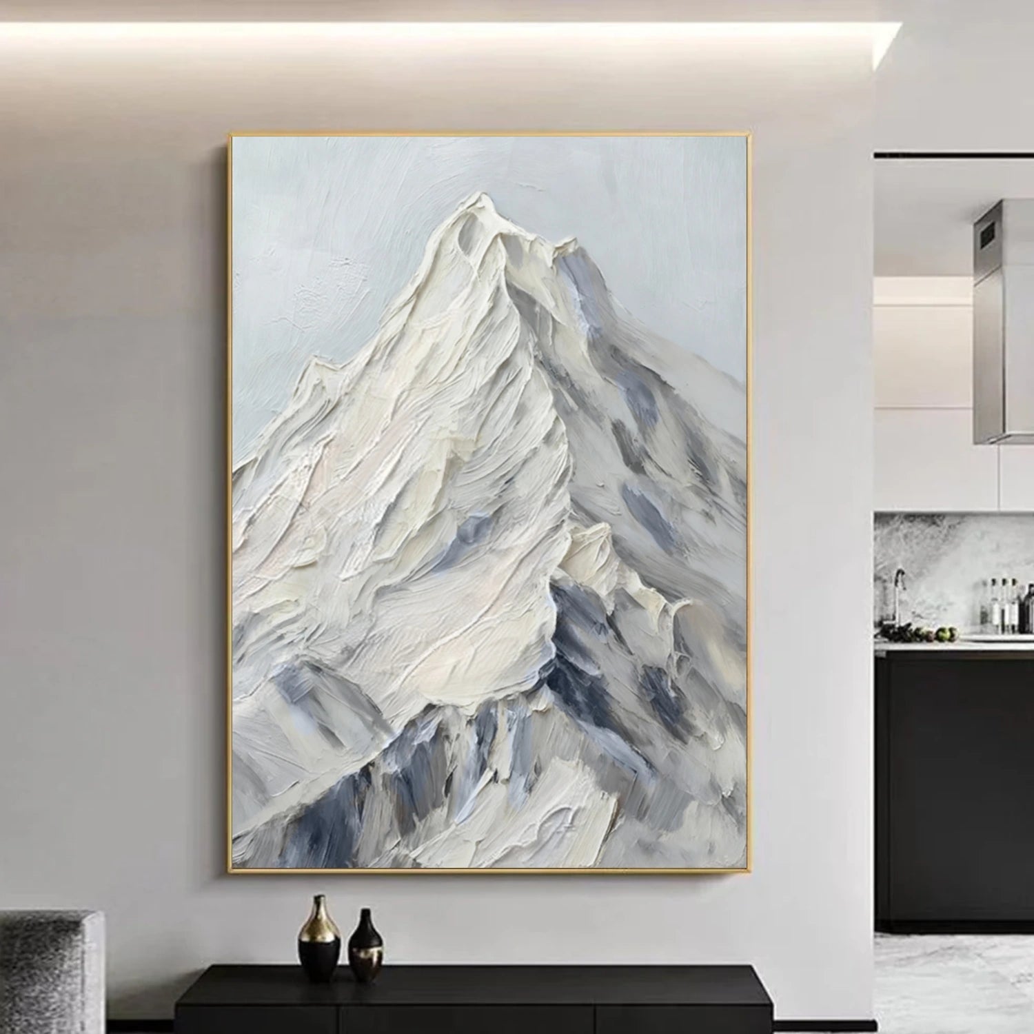 Abstract Mountain Textured Canvas Art #MM331