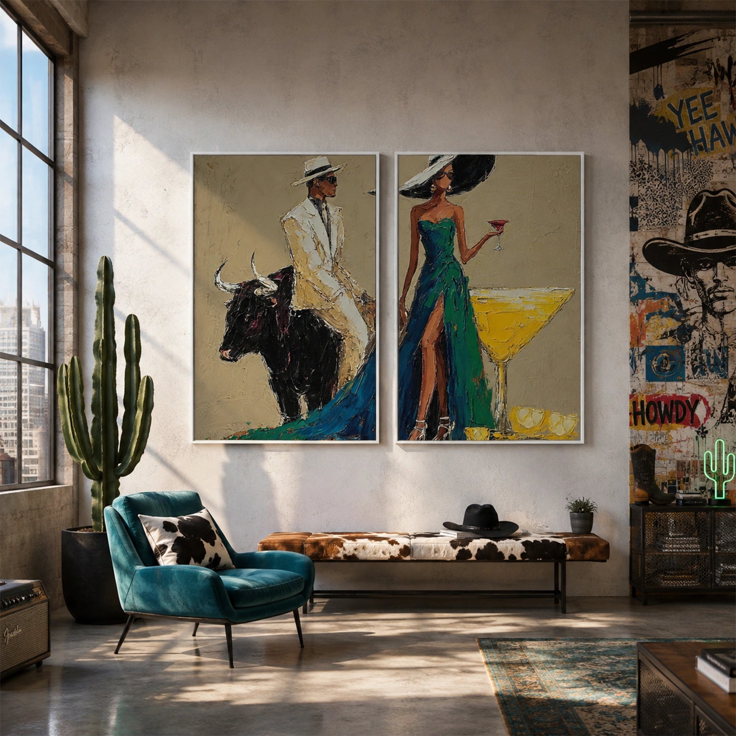 Western Figurative Art Set of 2 #VE143