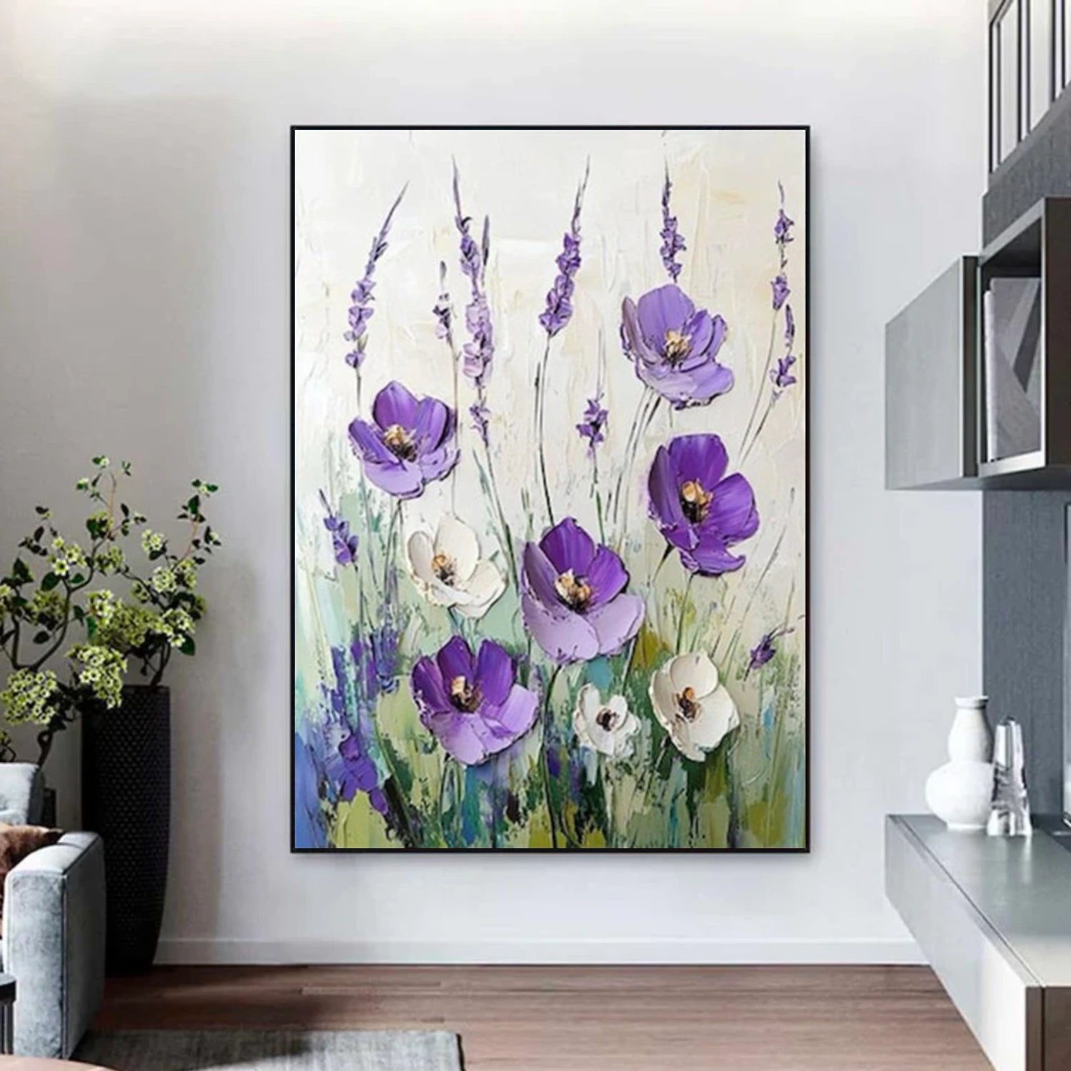 Flower & Tree Abstract Texture Canvas Art #FT 325