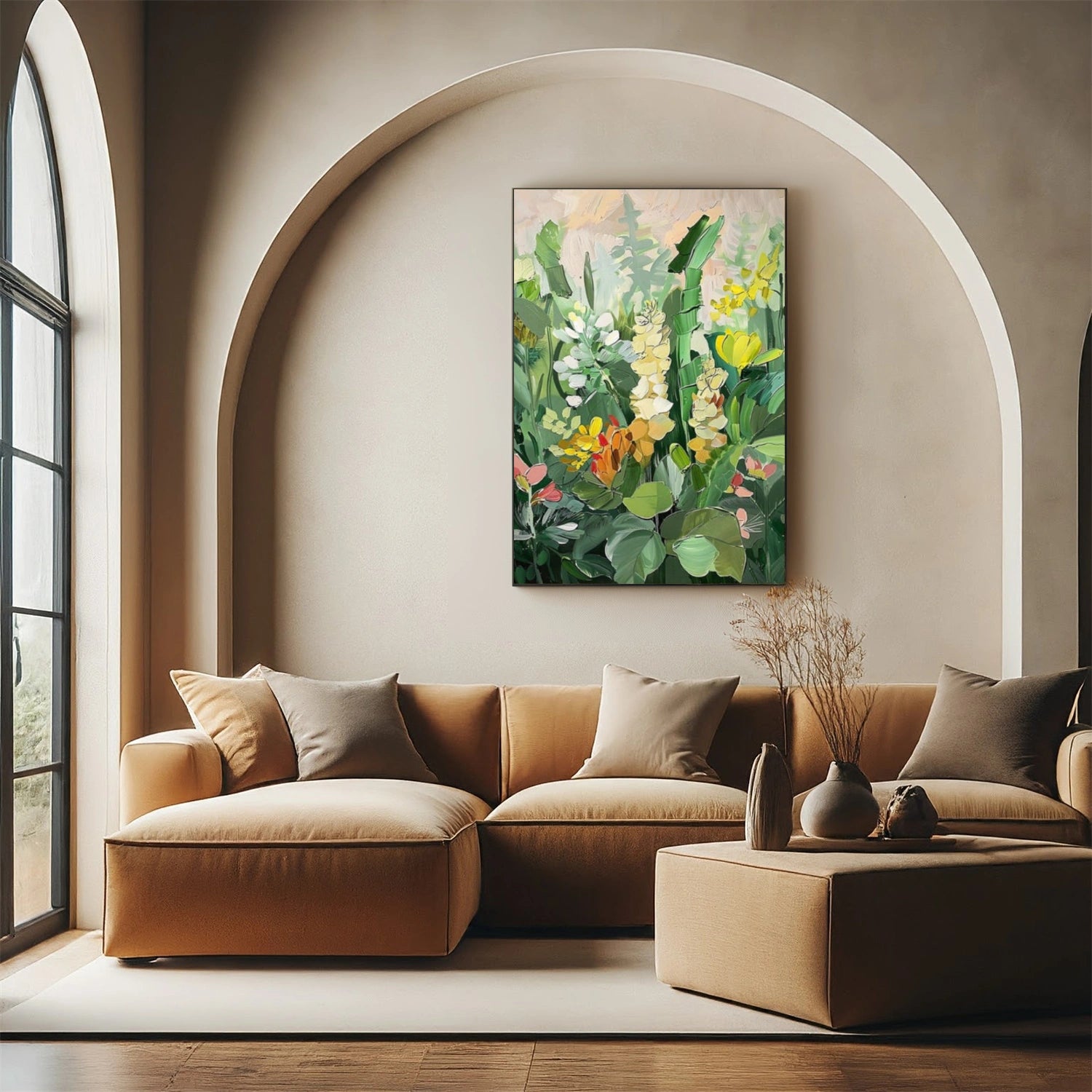 Flower & Tree Abstract Textured Canvas # FT 364