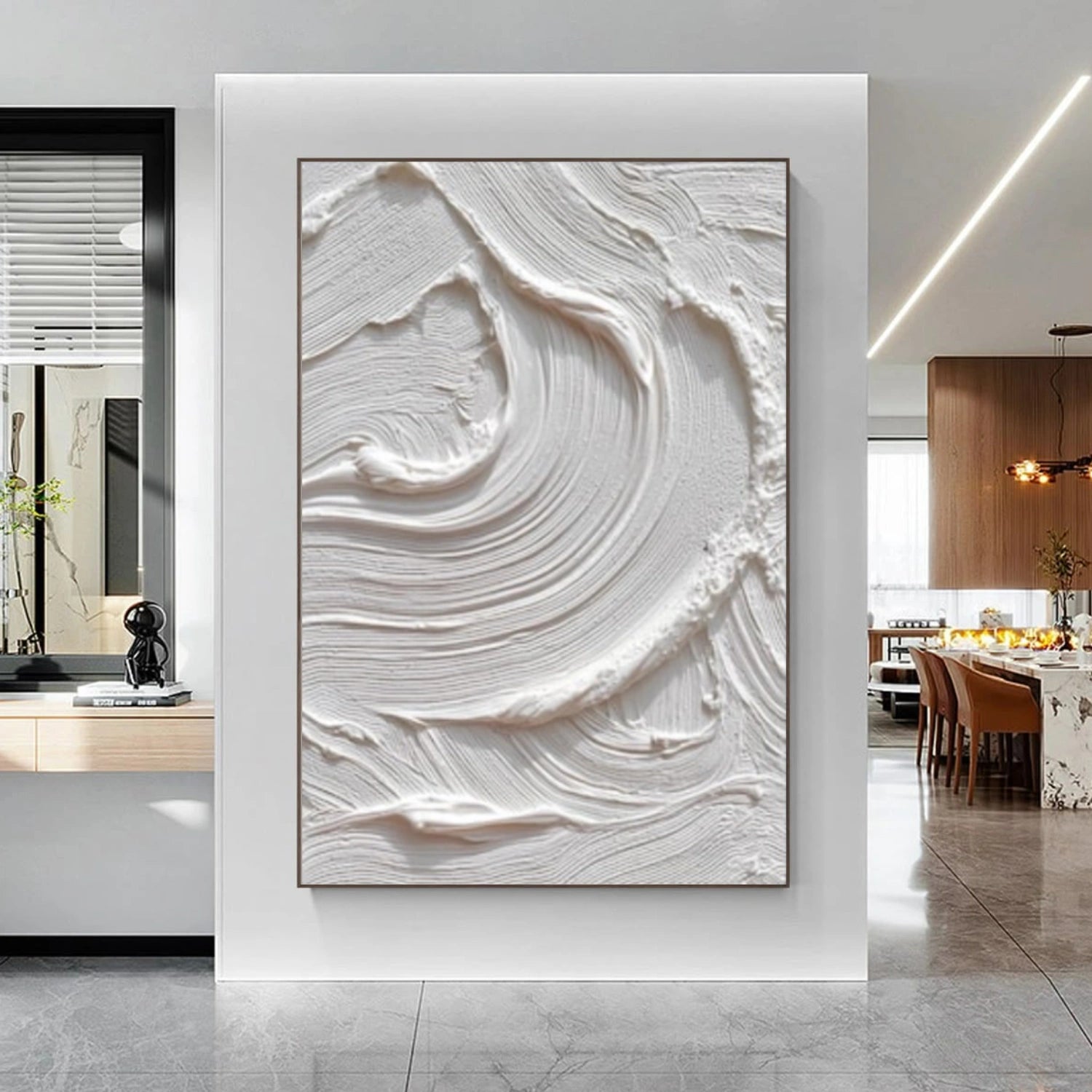 White Minimalist Texture Canvas # MM416