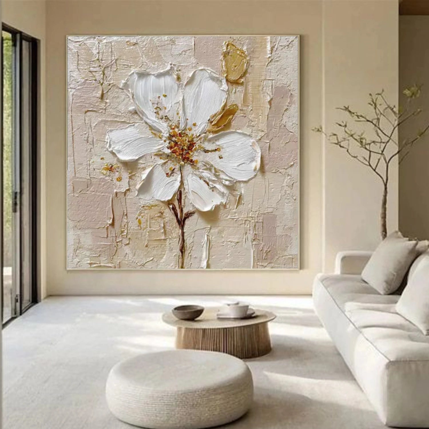 Flower & Tree Abstract Texture Canvas Art #FT 273