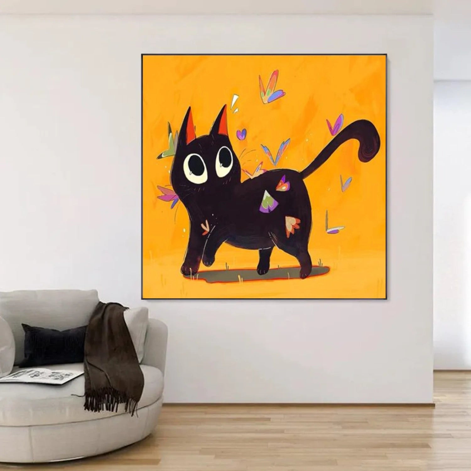 Abstract Cat Animal Canvas Art #AP180