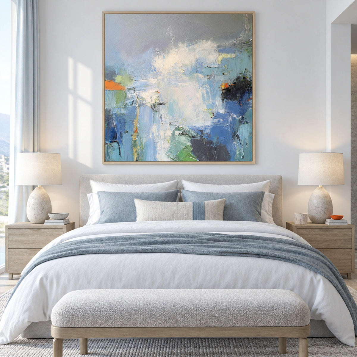 Blue Abstract Wall Art #BG156