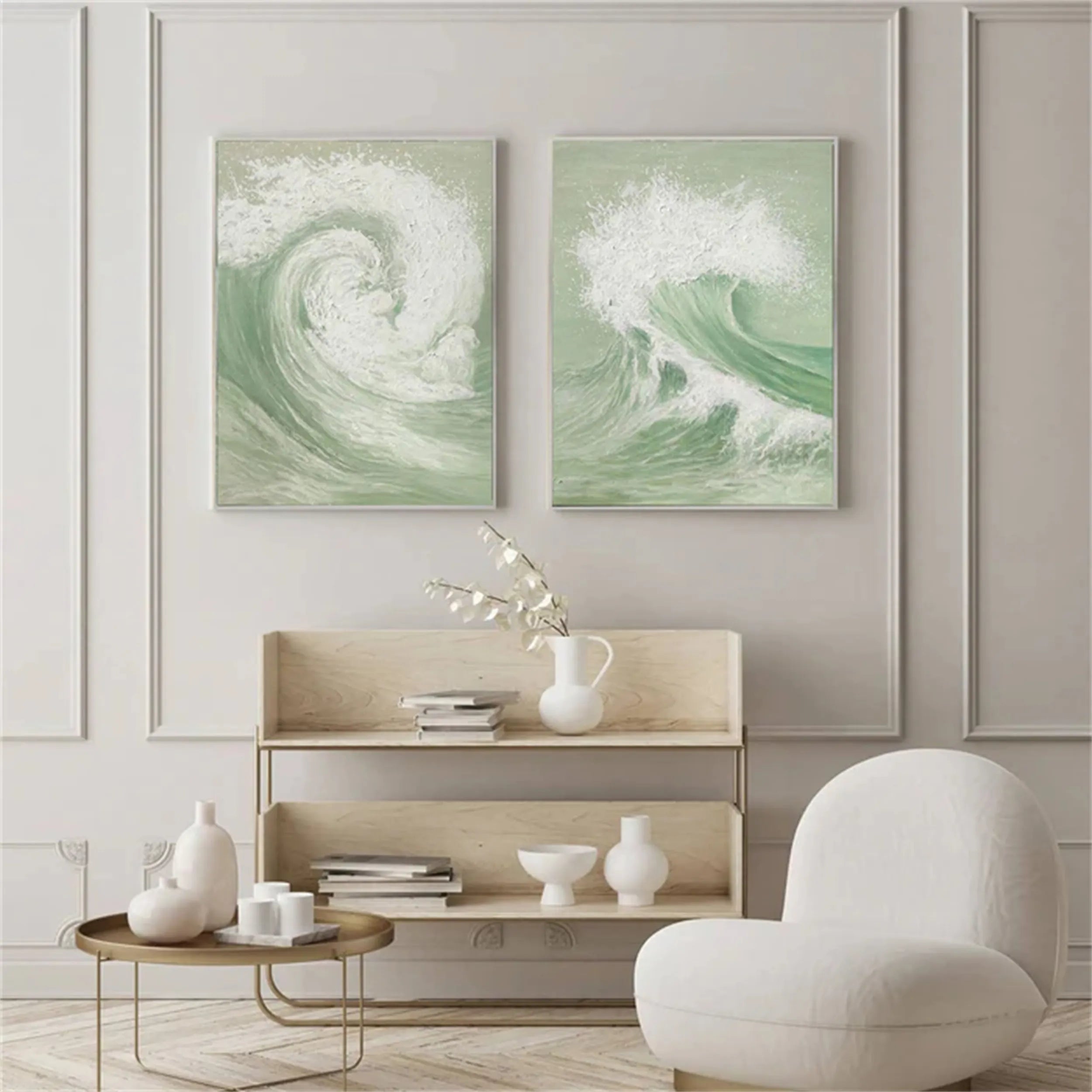 Blue & Green Abstract Set of 2 #BG060