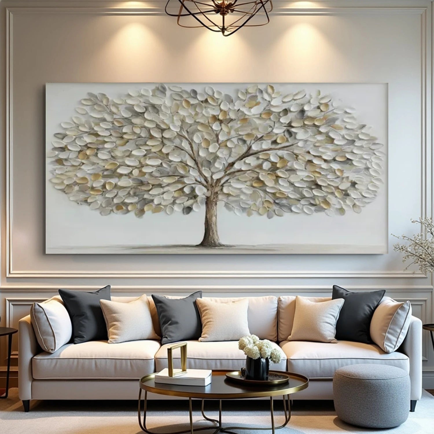 Flower & Tree Abstract Texture Canvas Art #FT 259