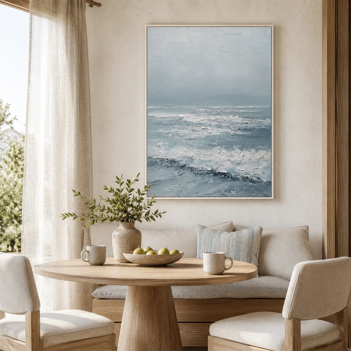 Ocean And Sky Abstract Texture Canvas Art #OS449