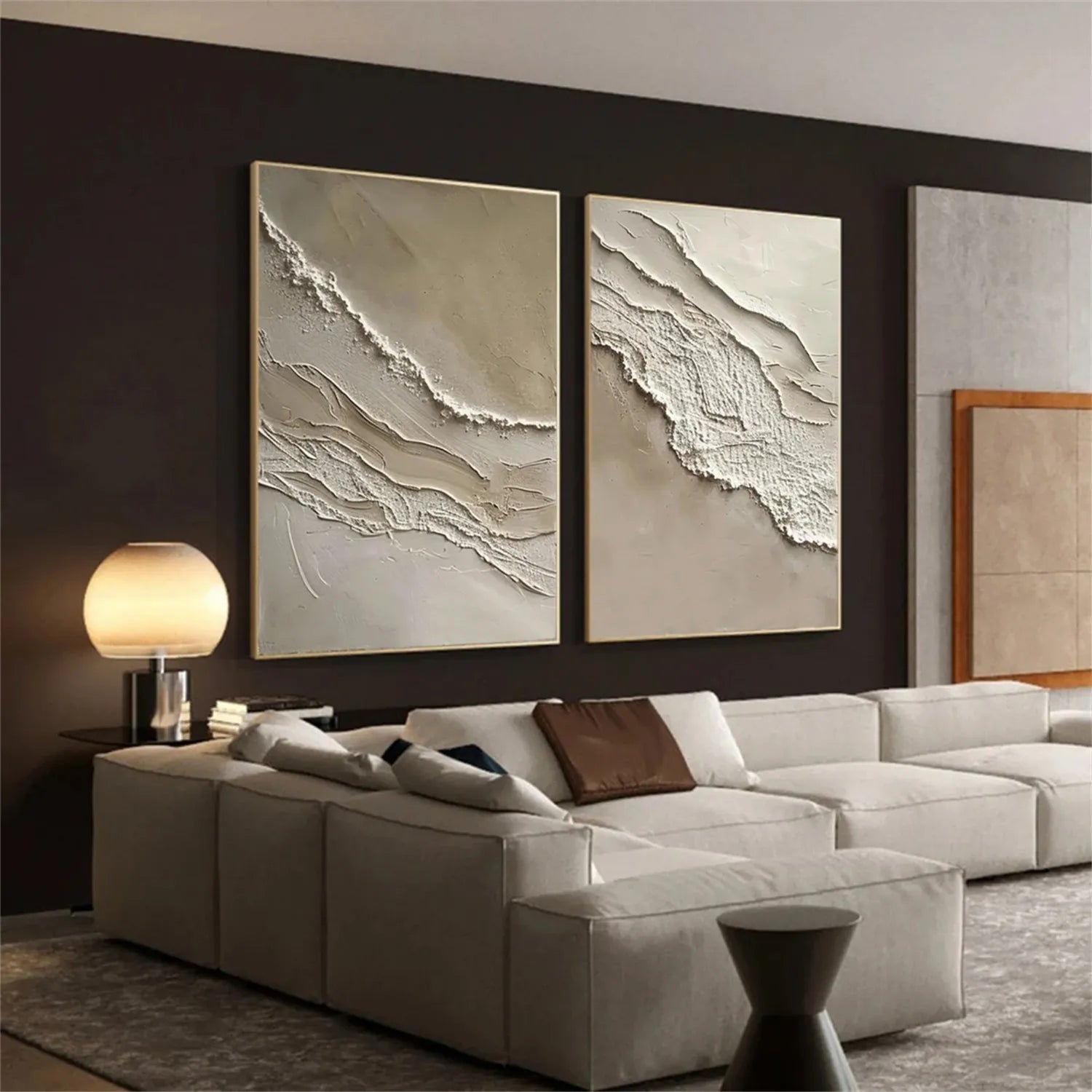 Frameless(Stretched Only)Ocean And Sky Painting Set of 2#OS 203