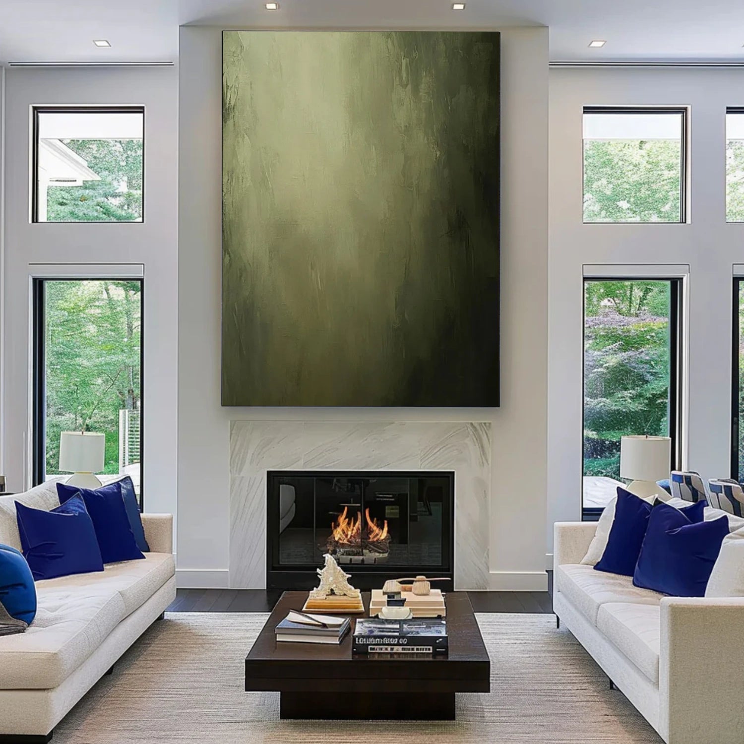 Blue & Green Abstract Wall Art #BG139