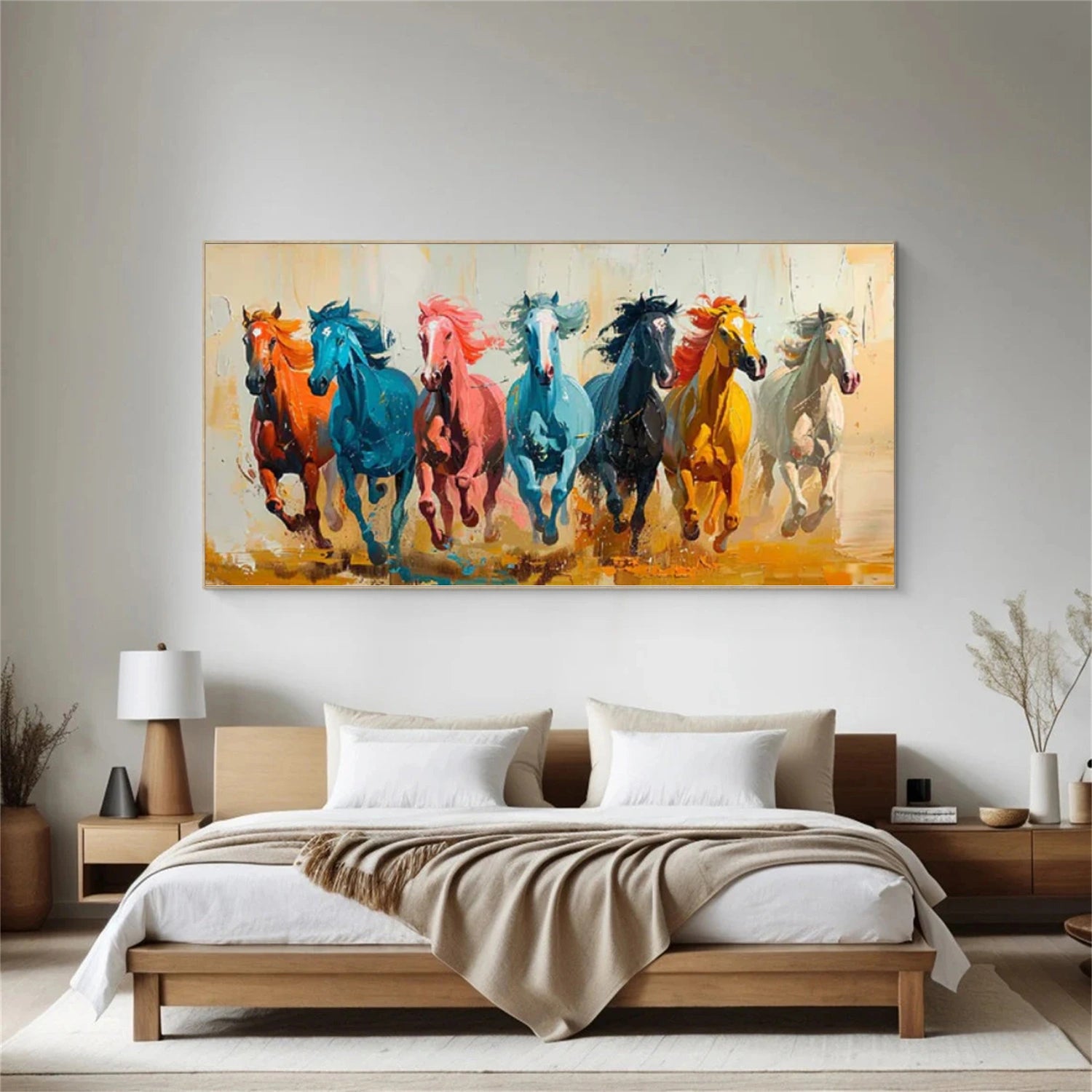 Colorful Abstract Horse Animal Canvas Art #AP220