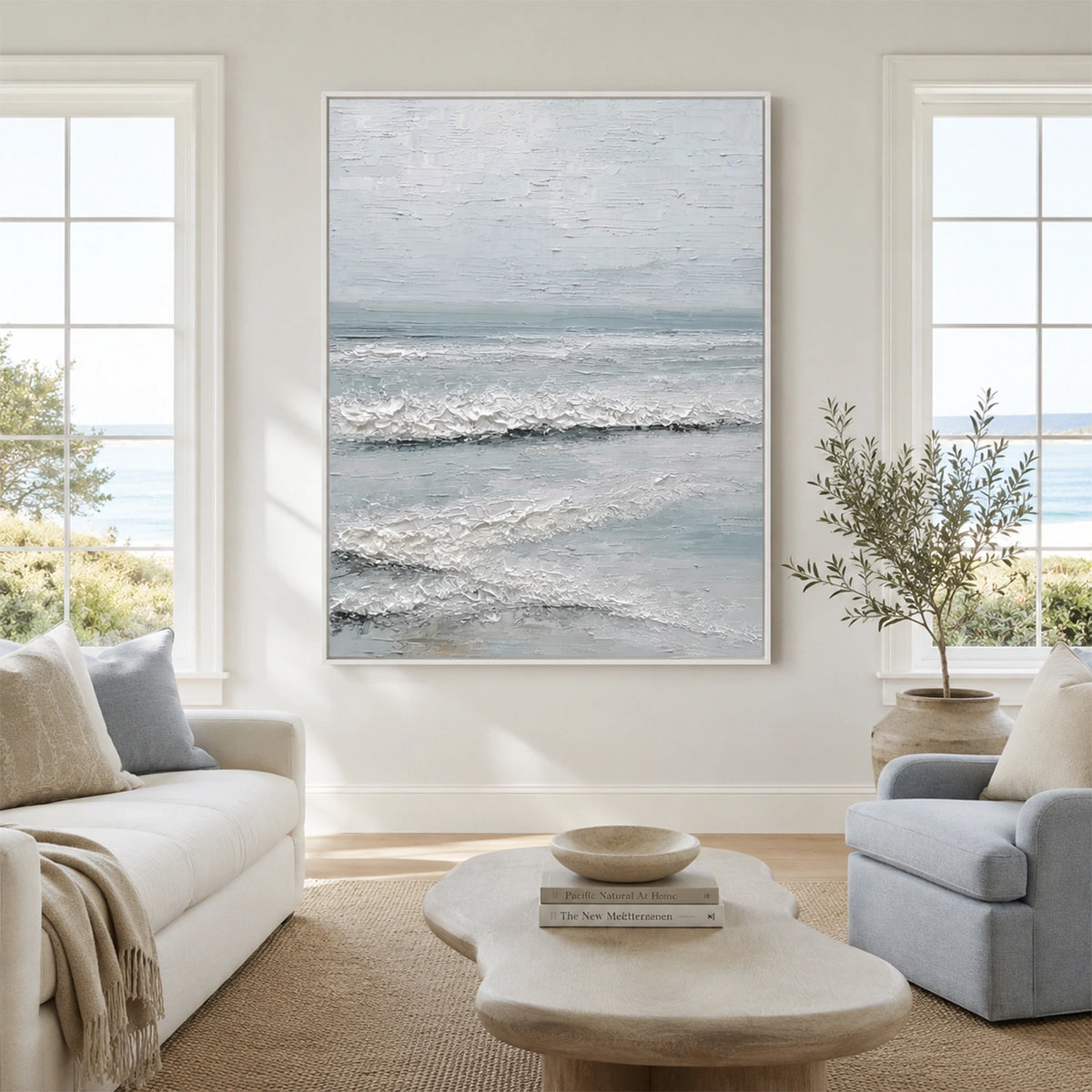 Ocean And Sky Abstract Texture Canvas Art #OS447