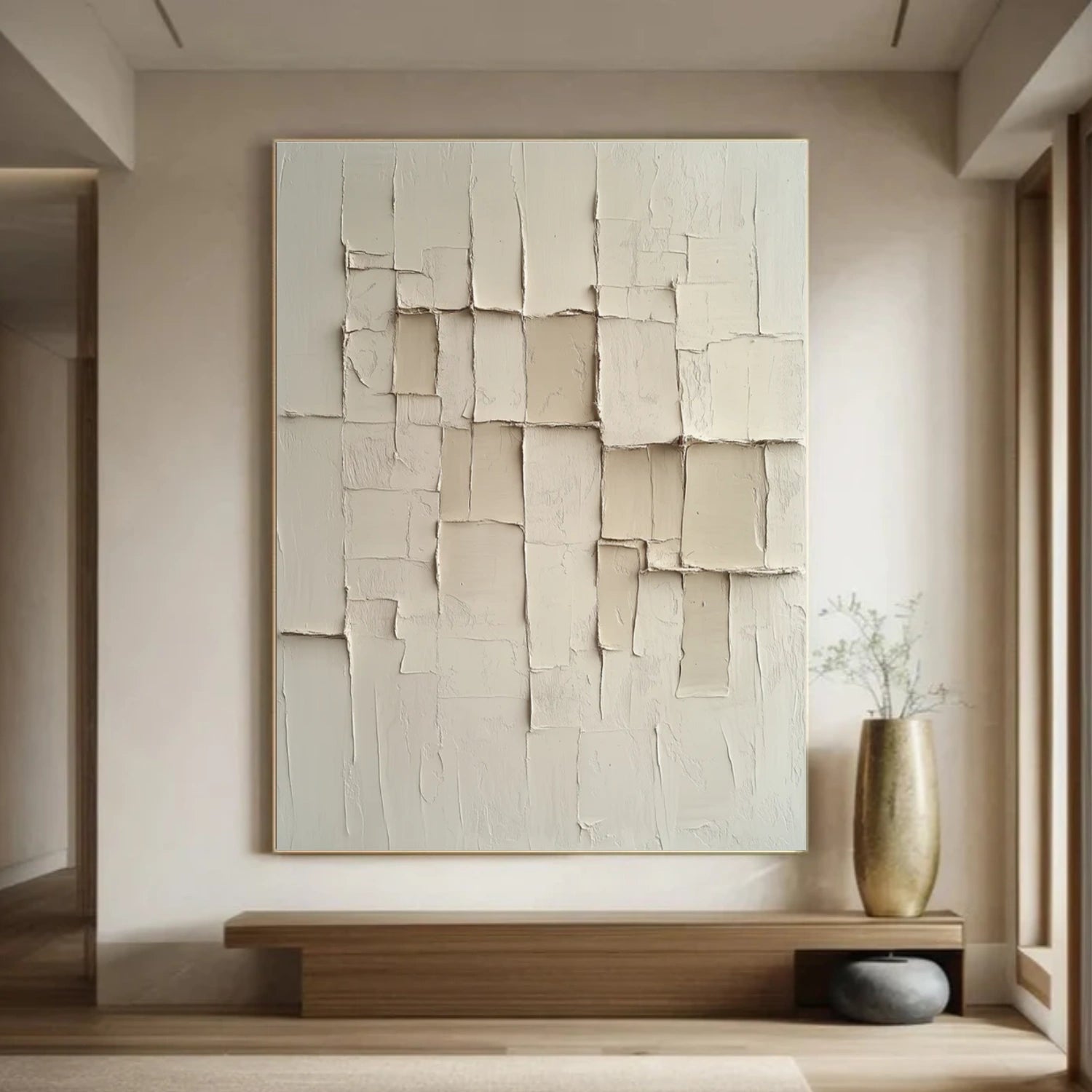 Beige & Brown Abstract Textured Wall Art #BB180