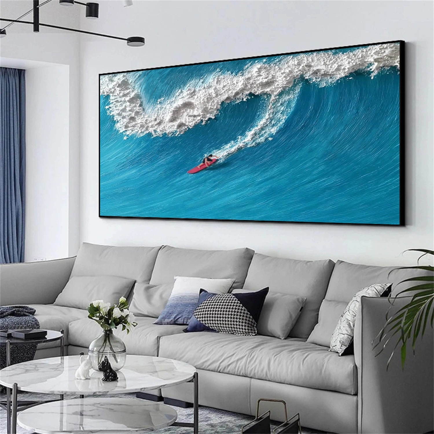 Surfing Sport Texture Canvas Painting #SA021