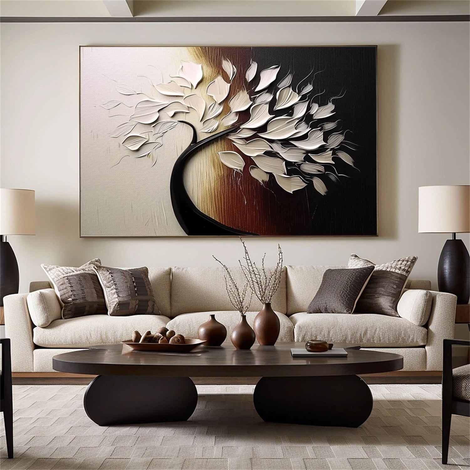 Flower & Tree Abstract Texturte Canvas Art #FT 242
