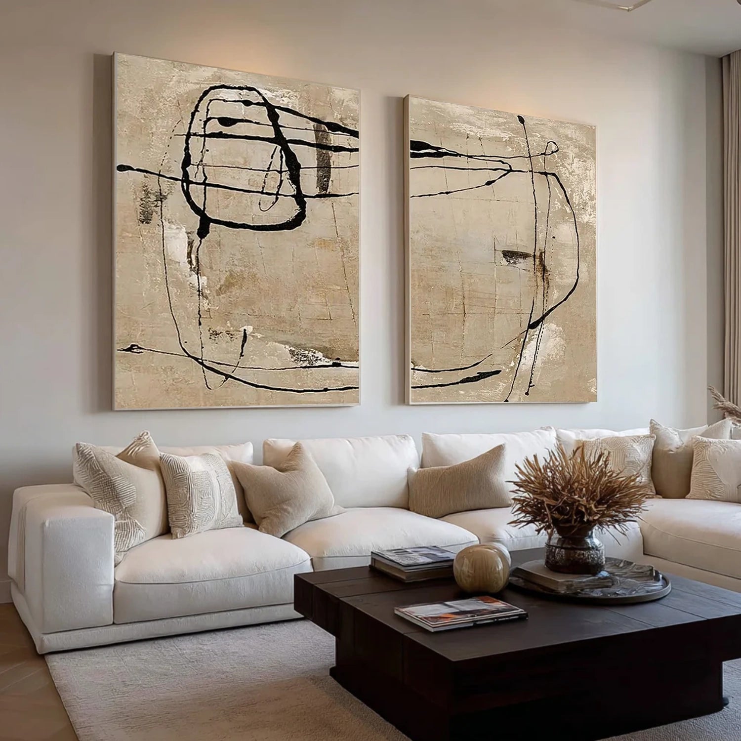 Brown & Black Wabi Sabi Wall Art Set of 2 #WS394