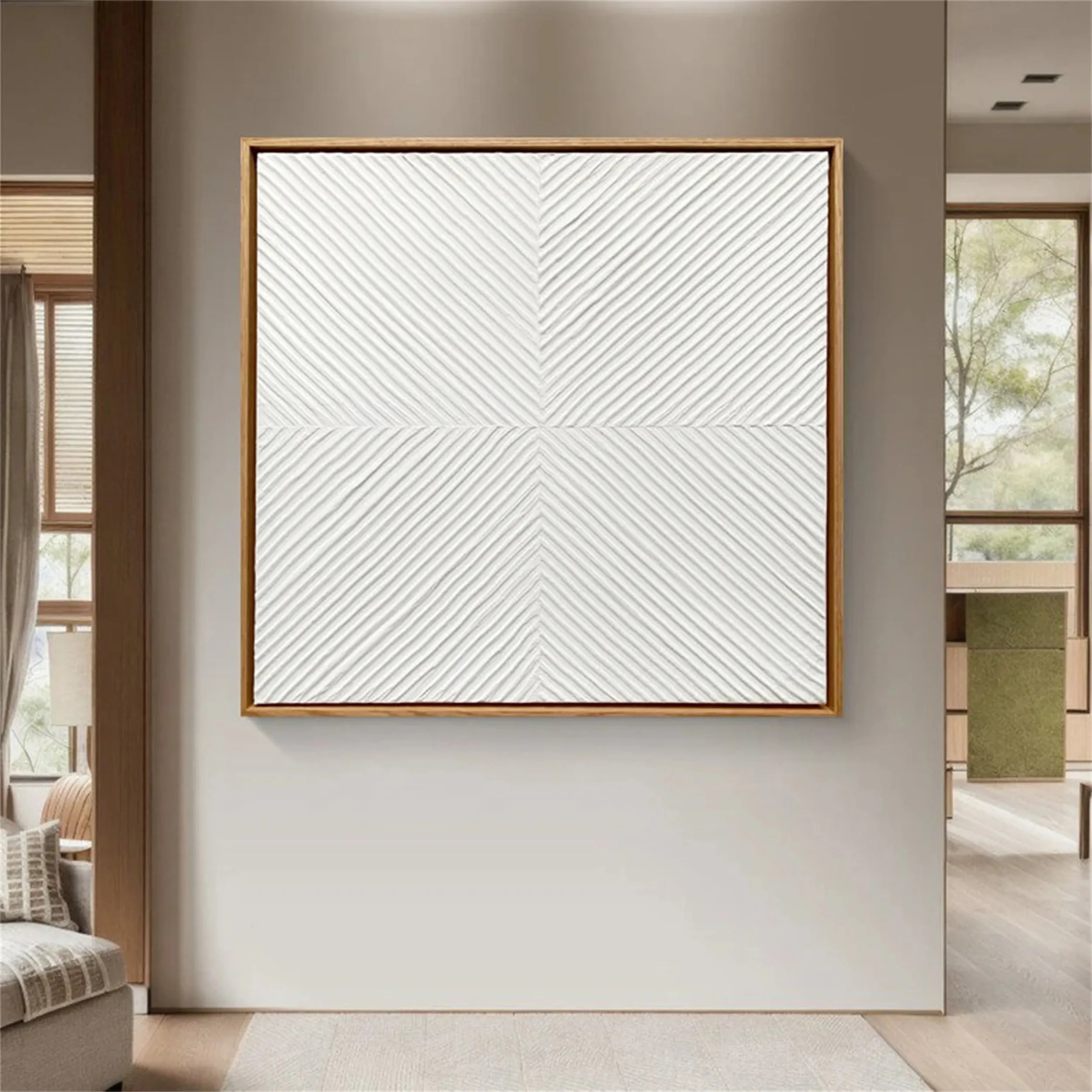 White Minimalist Textured Painting Canvas #MM205