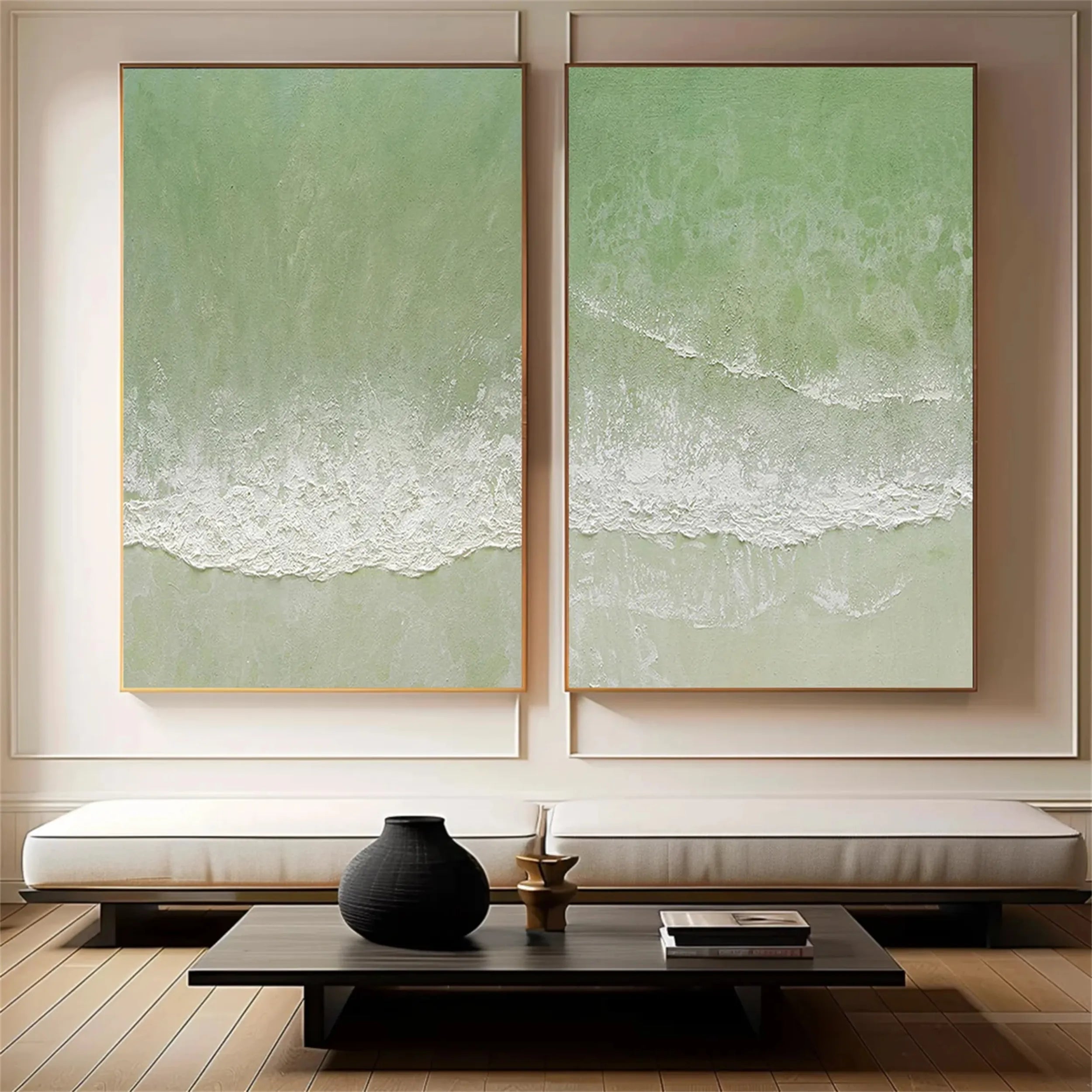 Blue & Green Abstract Set of 2 #BG048