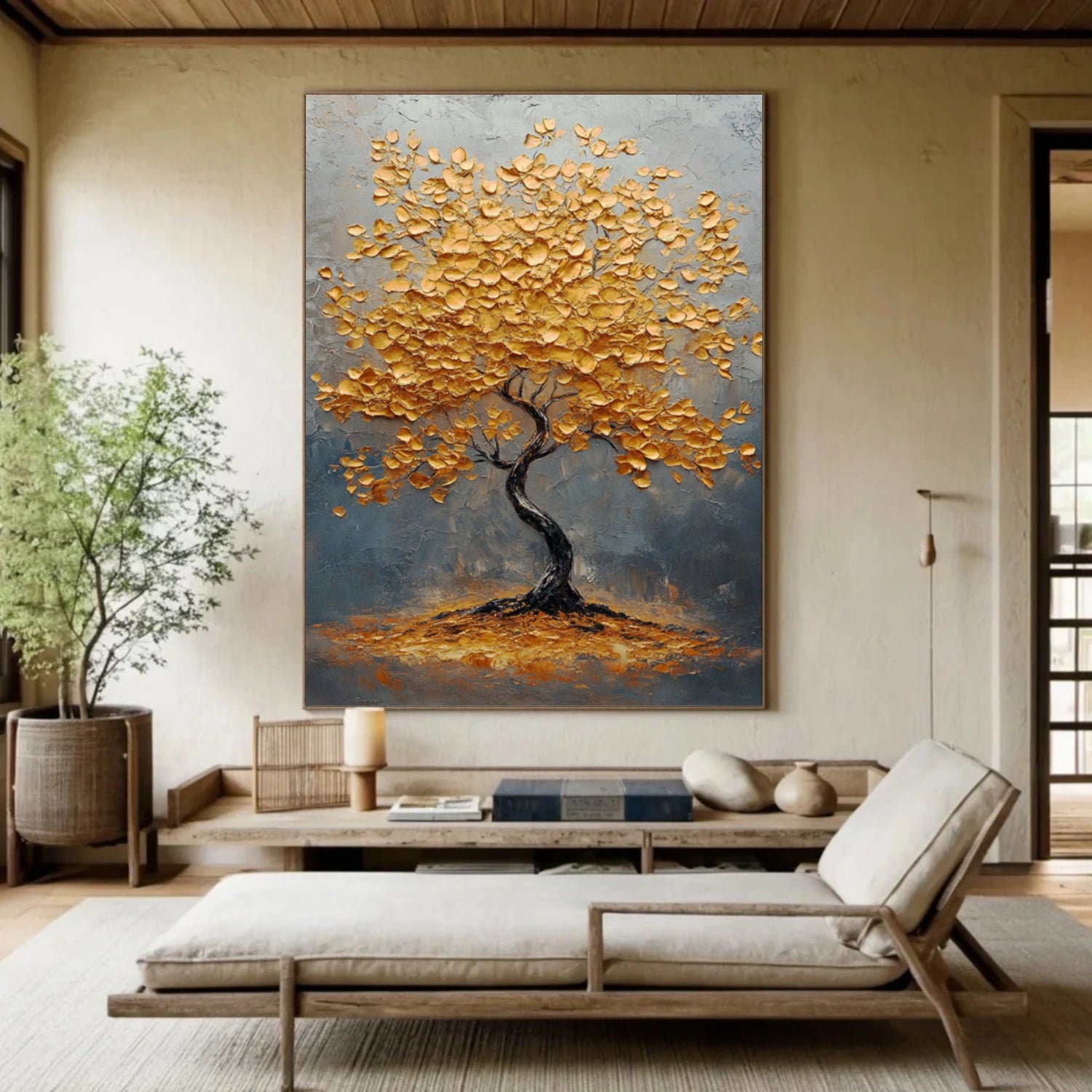 Flower & Tree Abstract Texture Canvas Art #FT 313