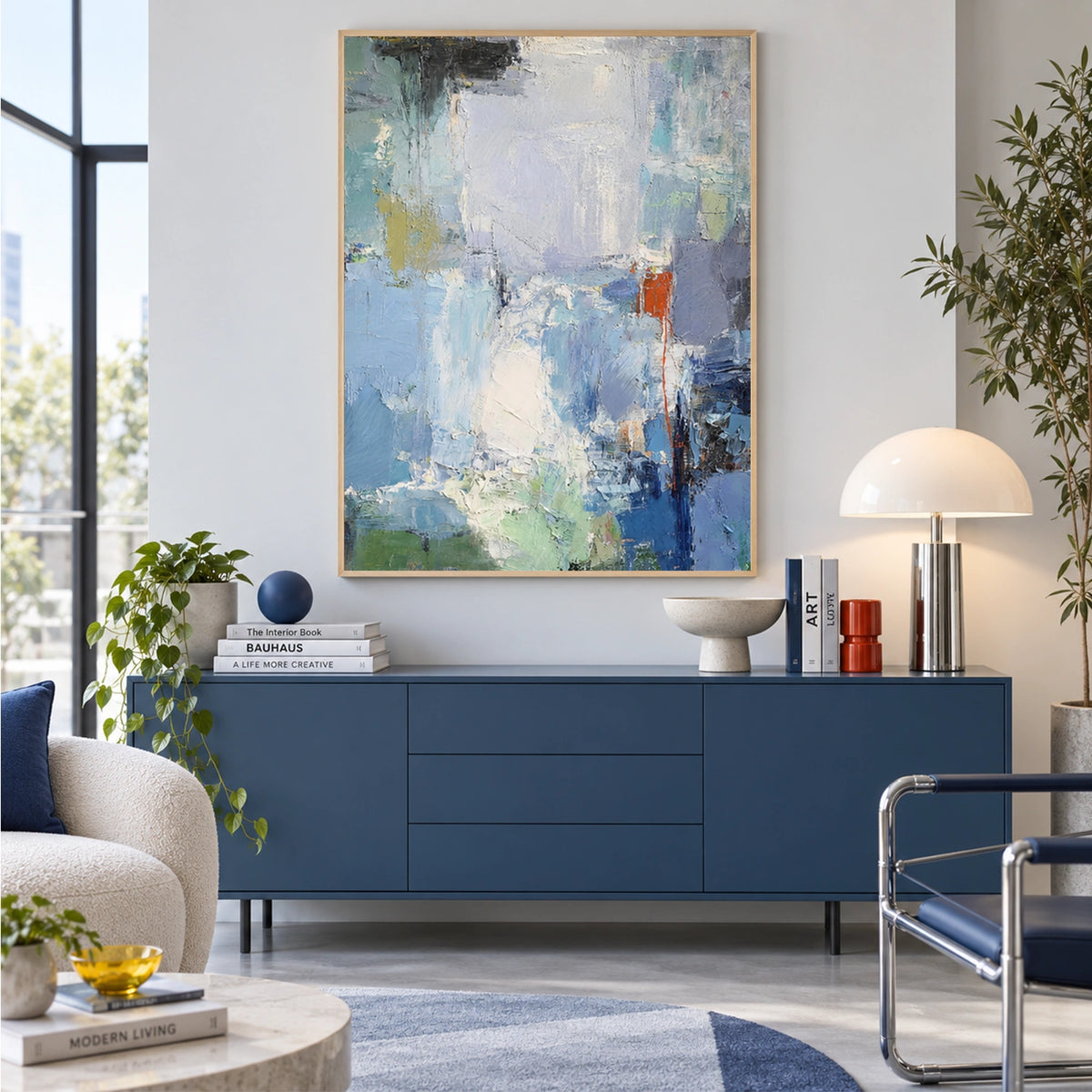 Blue Abstract Wall Art #BG153
