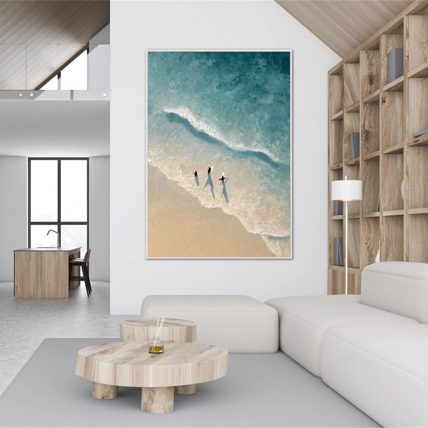 Ocean And Sky Abstract Texture Canvas Art #OS402