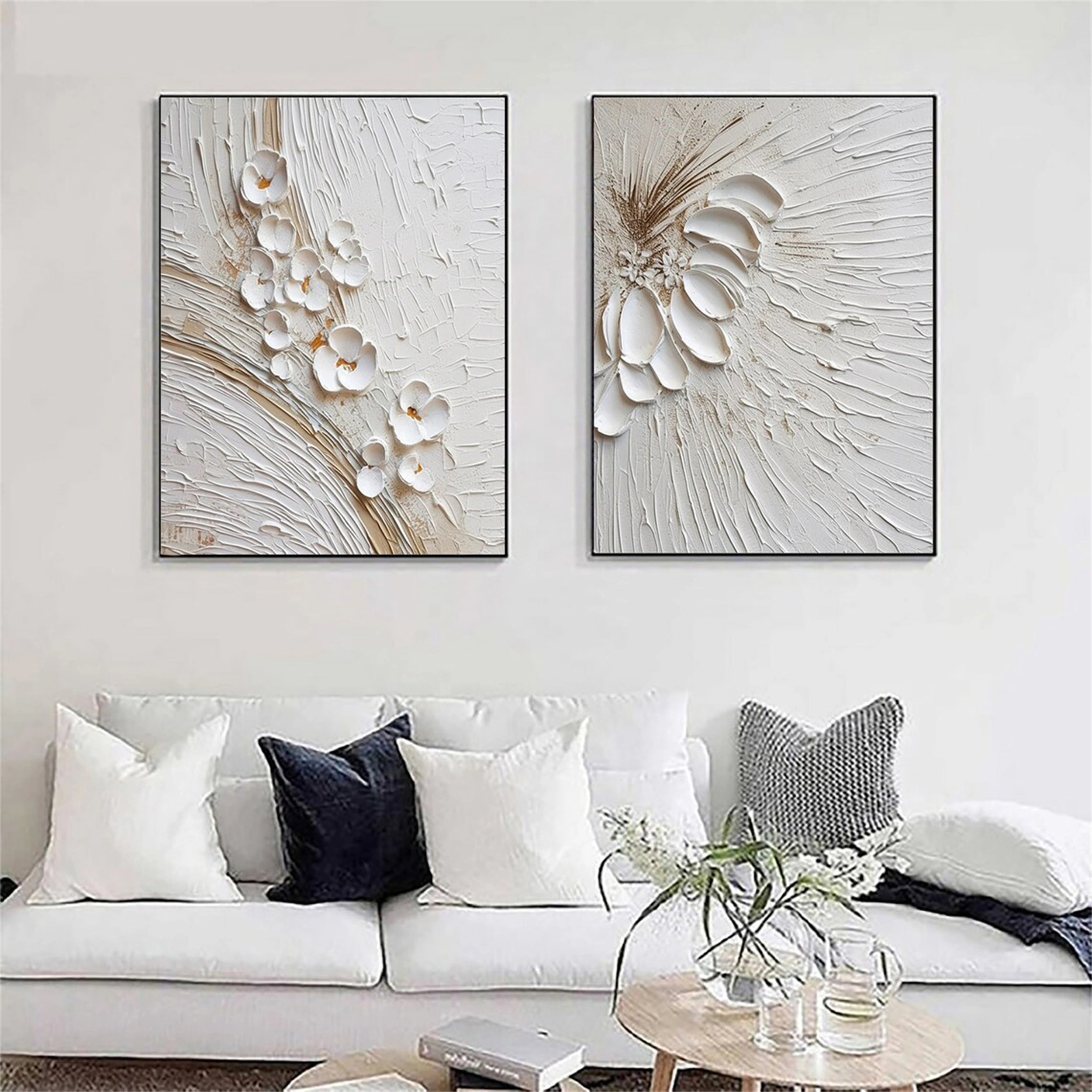 #CL-Custom Color Flower And Tree Painting Set of 2 #FT 038