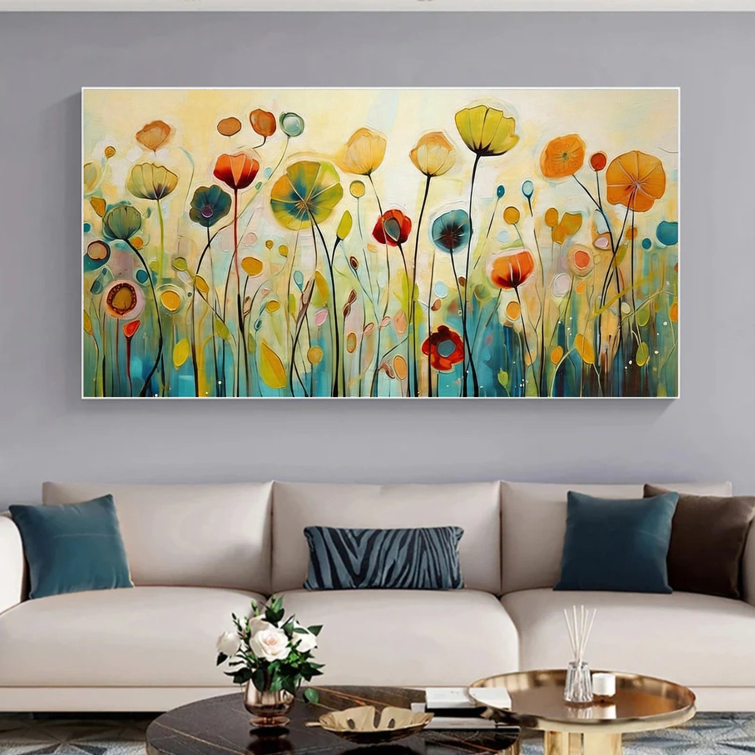 Flower & Tree Abstract Textured Canvas # FT 352