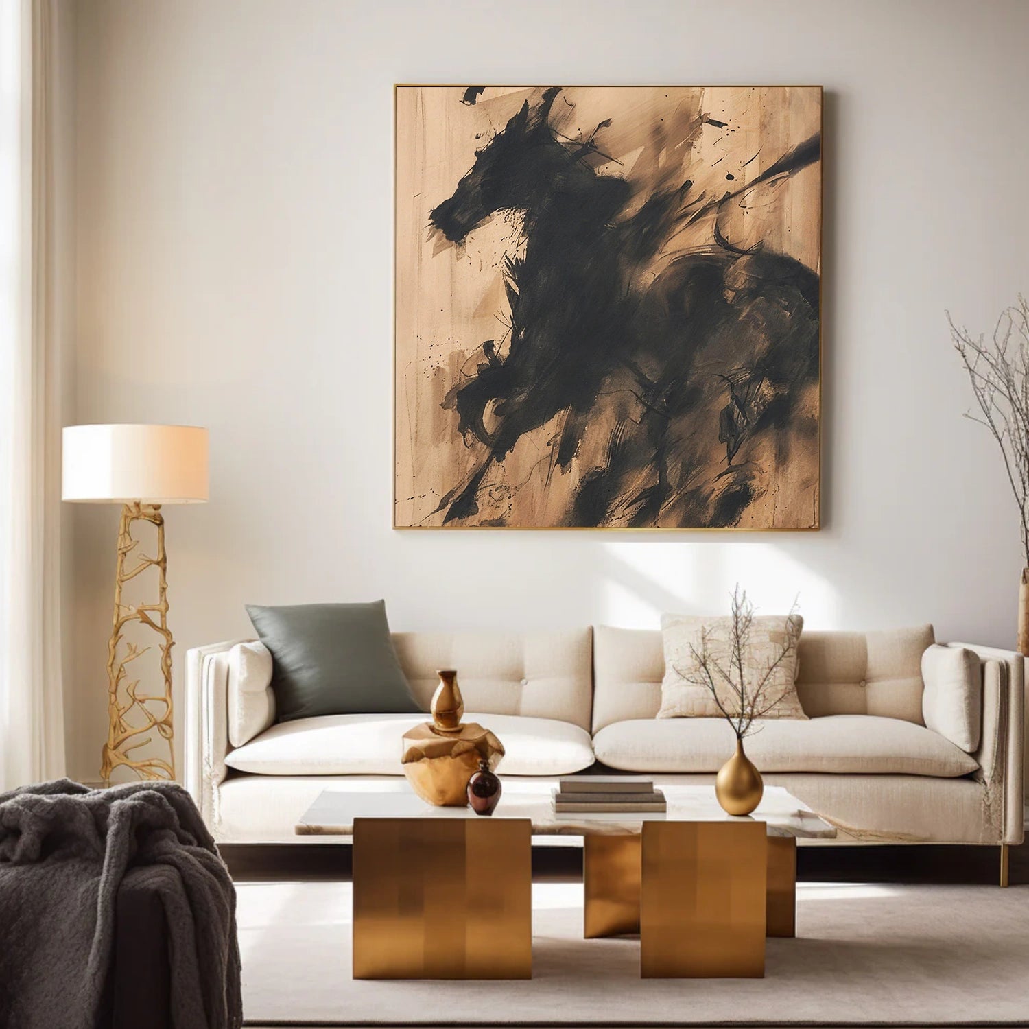 Abstract Animal Horse Canvas Art #AP209