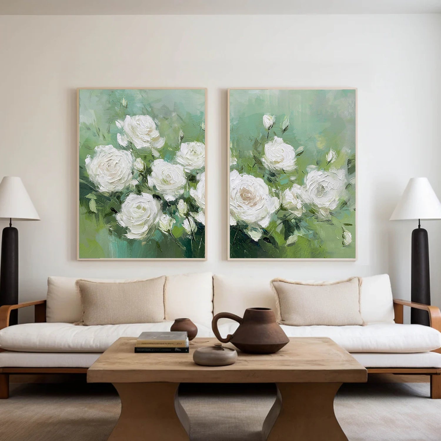 Flower & Tree Abstract Texture Canvas Art Set of 2 #FT 323