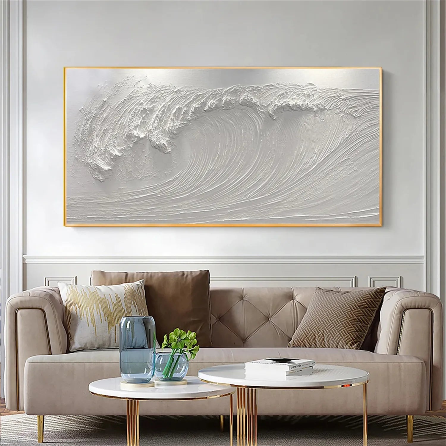White Minimalist Textured Painting Canvas #MM270