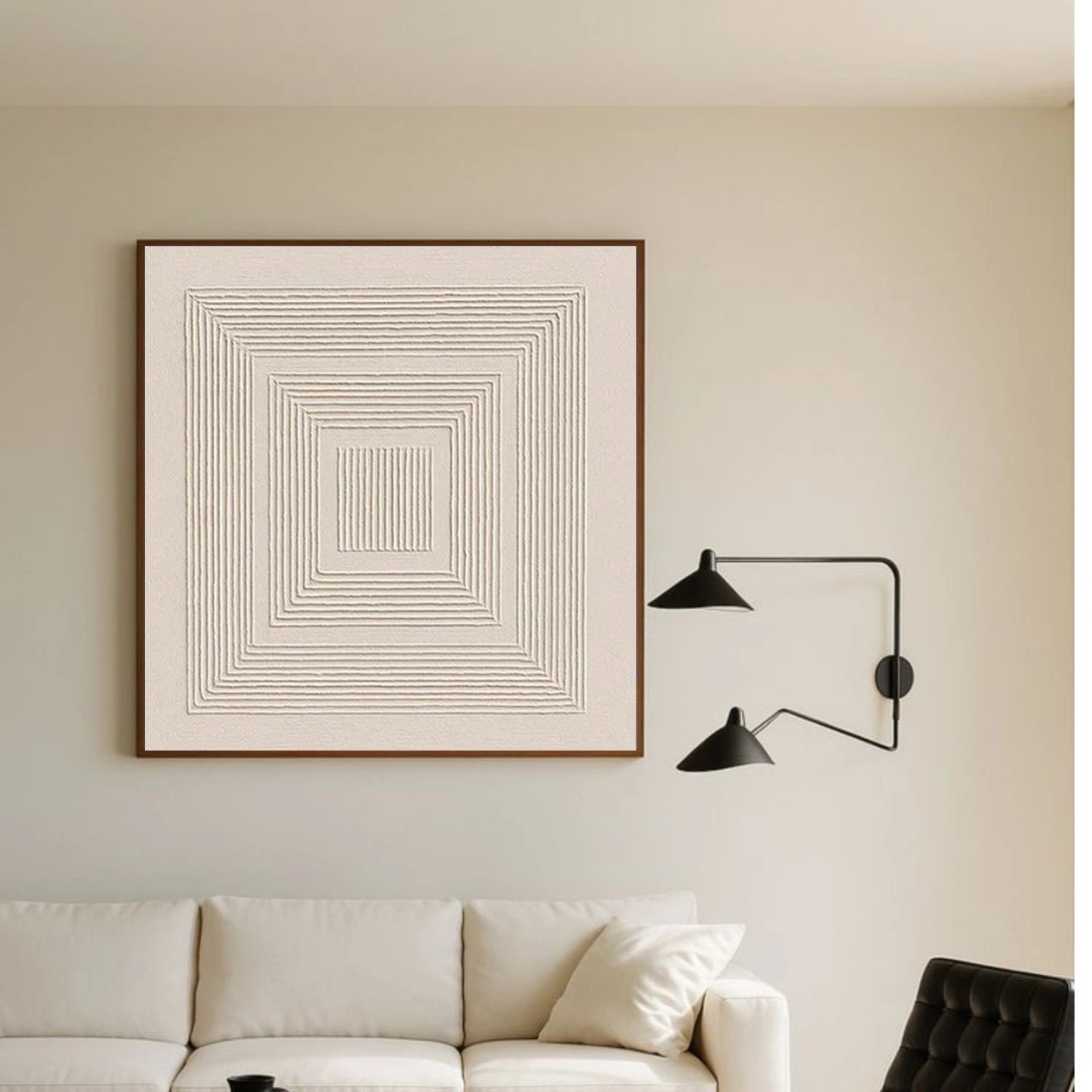 Beige Minimalist Texture Canvas Art #MM399